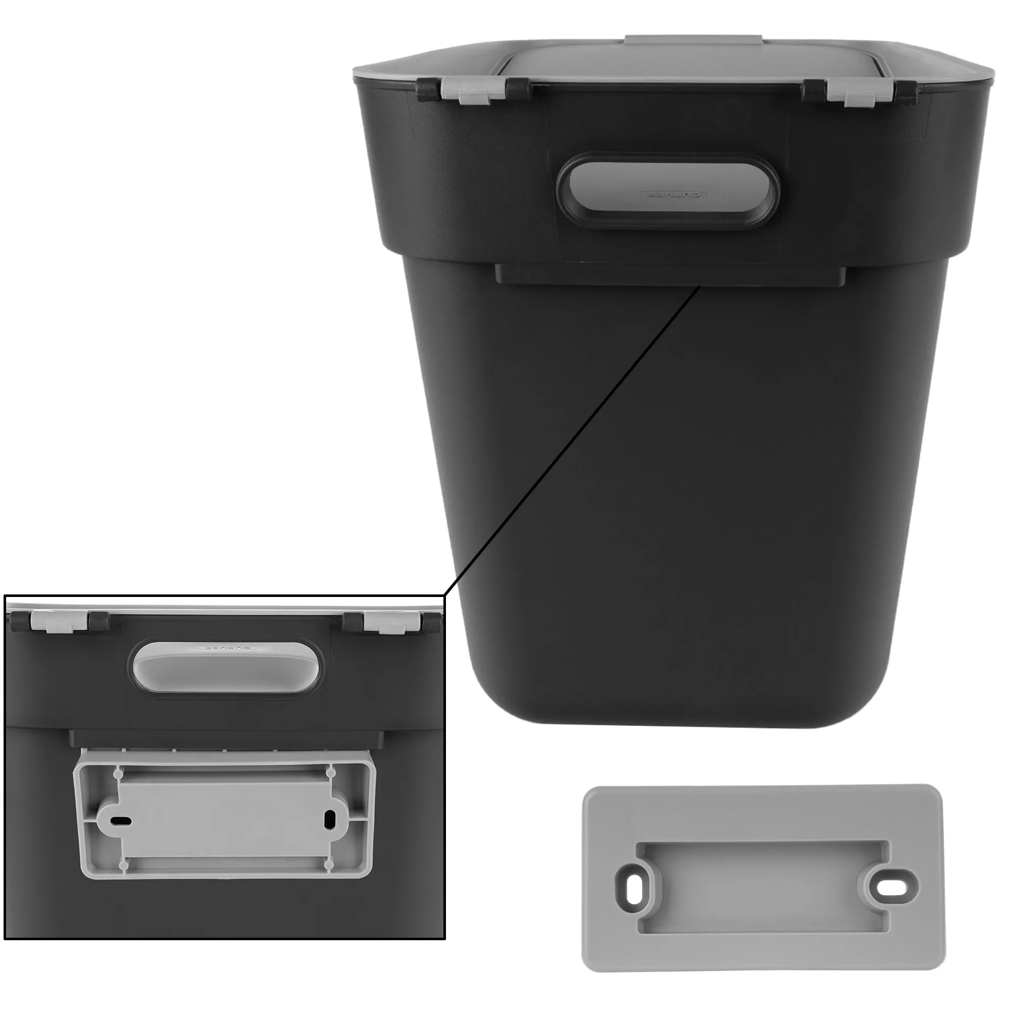 „Curver Ready to Collect“ 20 litrų pilka atliekų rūšiavimo šiukšliadėžė