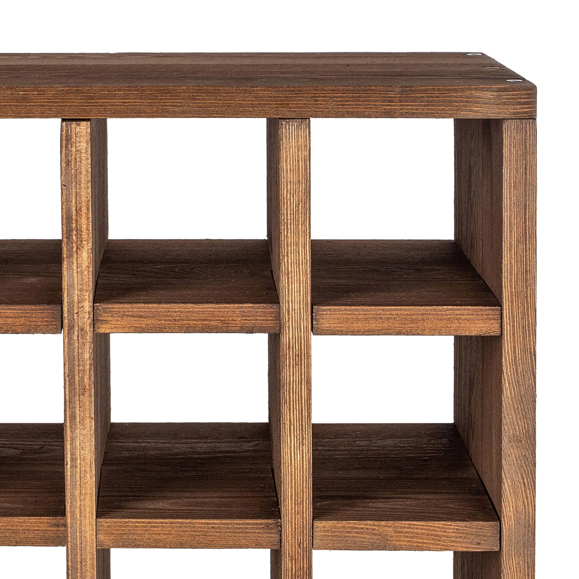 Loreo vyno lentynėlė, languota, medinė, tamsiai ruda