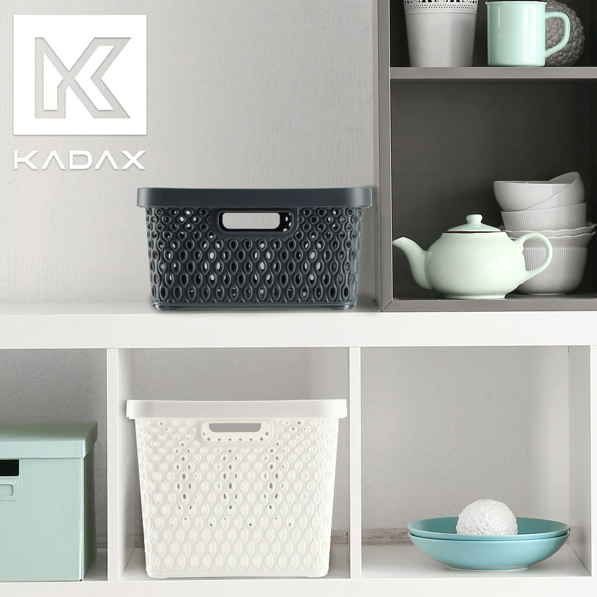 Pau 18L baltas daiktadėžės krepšys su dangčiu