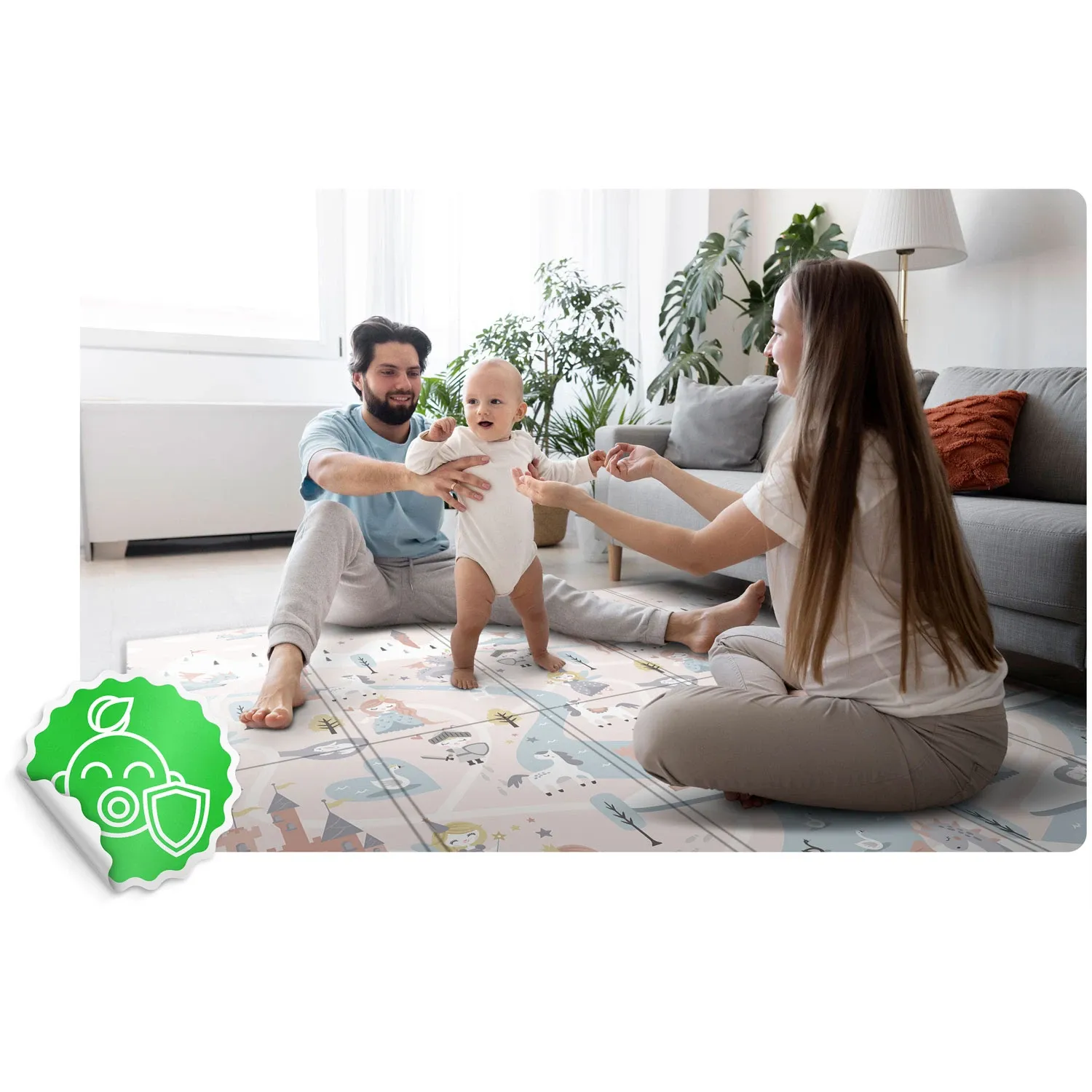 Sulankstomas edukacinis putplasčio kilimėlis 200 x 180 x 1 cm Nukido NK-340 - nuotrauka 1