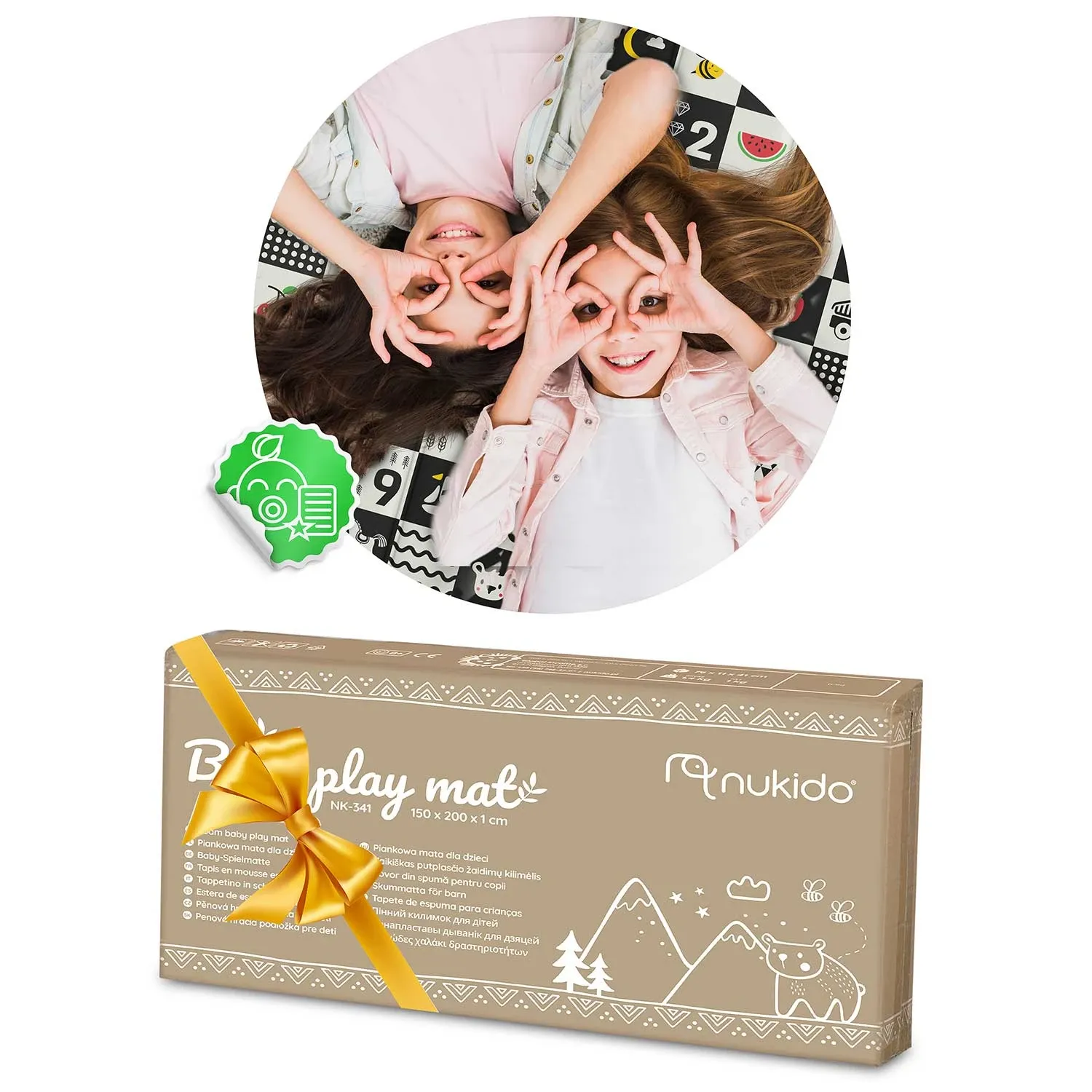 Sulankstomas edukacinis putplasčio kilimėlis 200 x 180 x 1 cm Nukido NK-340 vandenyno skaičiai - nuotrauka 1