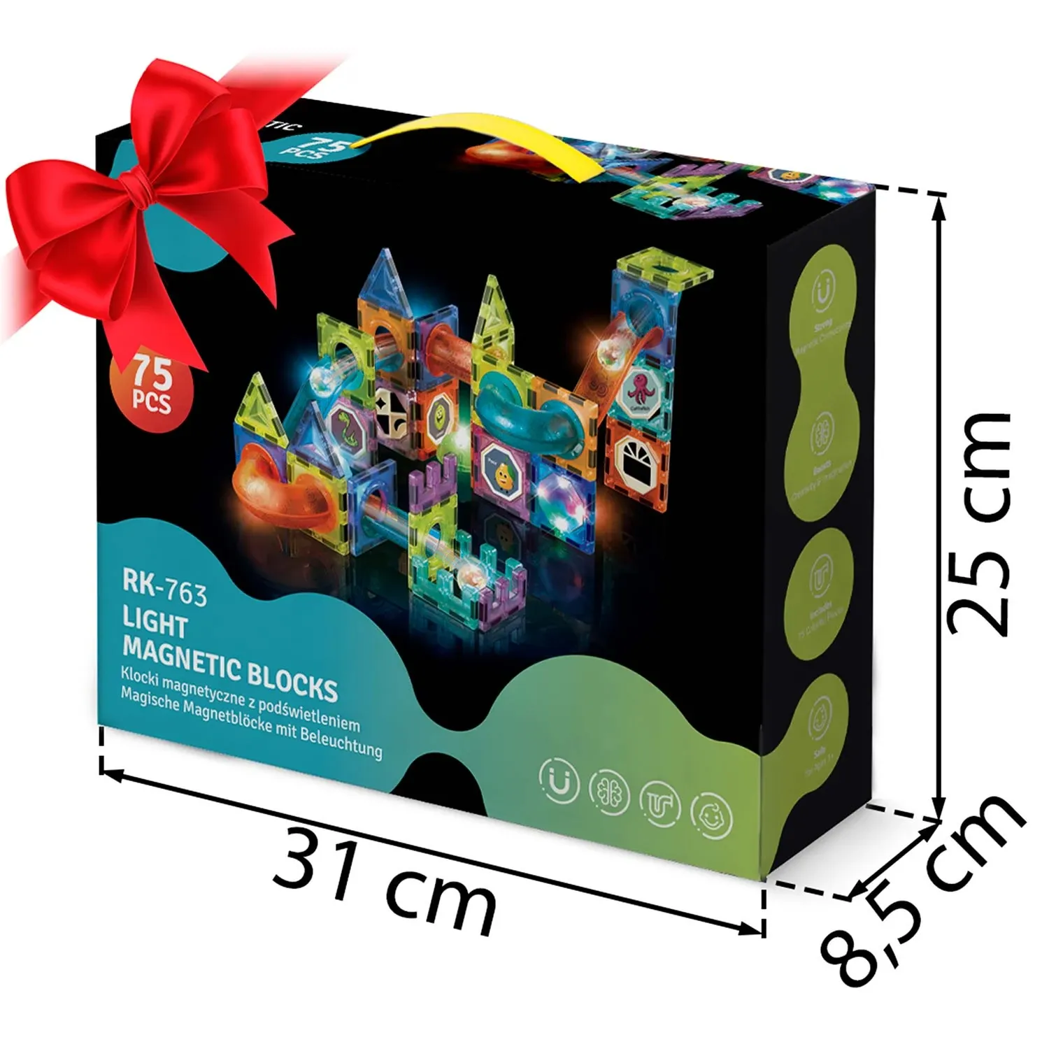 Magnetiniai kaladėlės su šviesa RK-763 Ricokids - nuotrauka 1