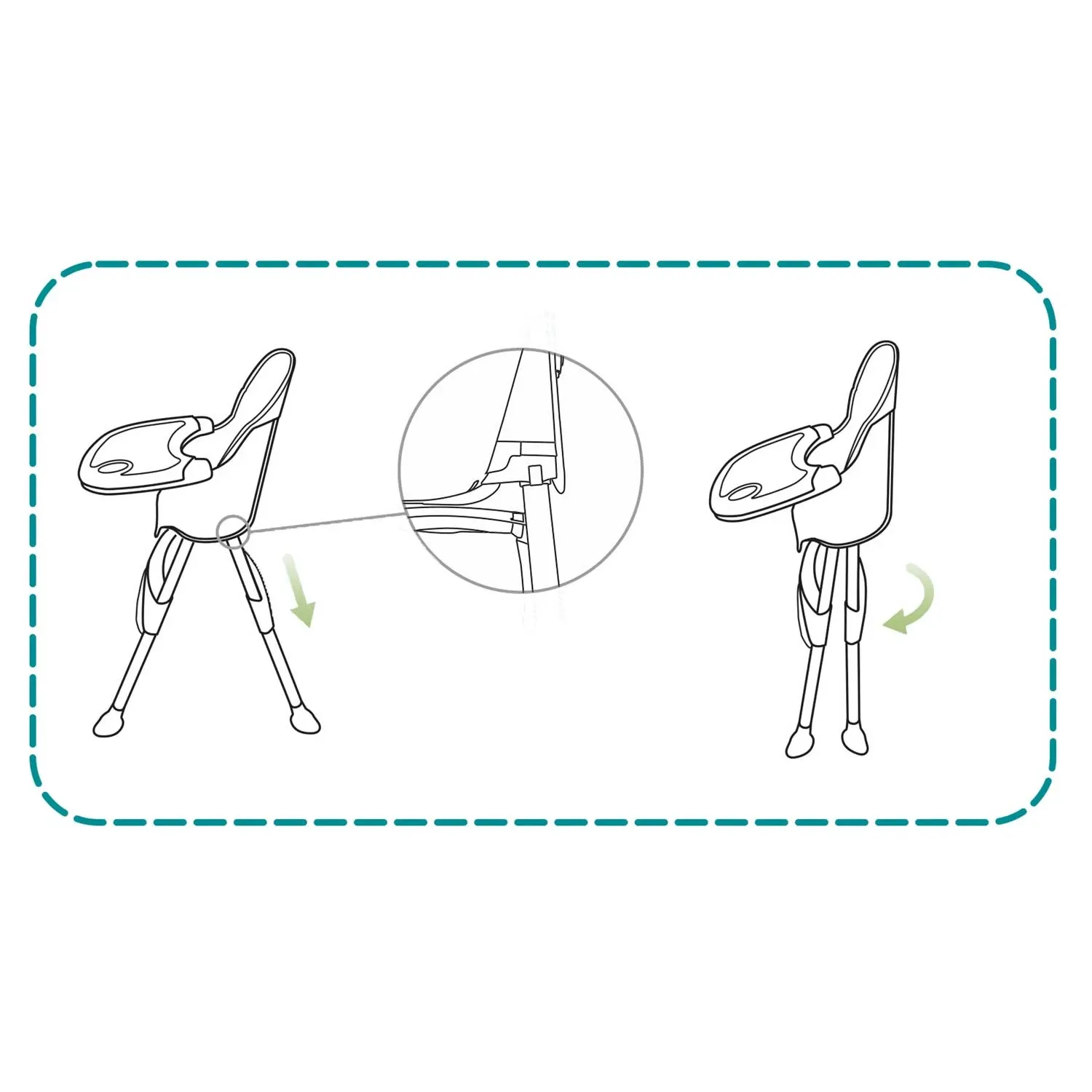 Milo Ricokids maitinimo kėdutė su staliuku ir seilinuku, pilka - nuotrauka 1