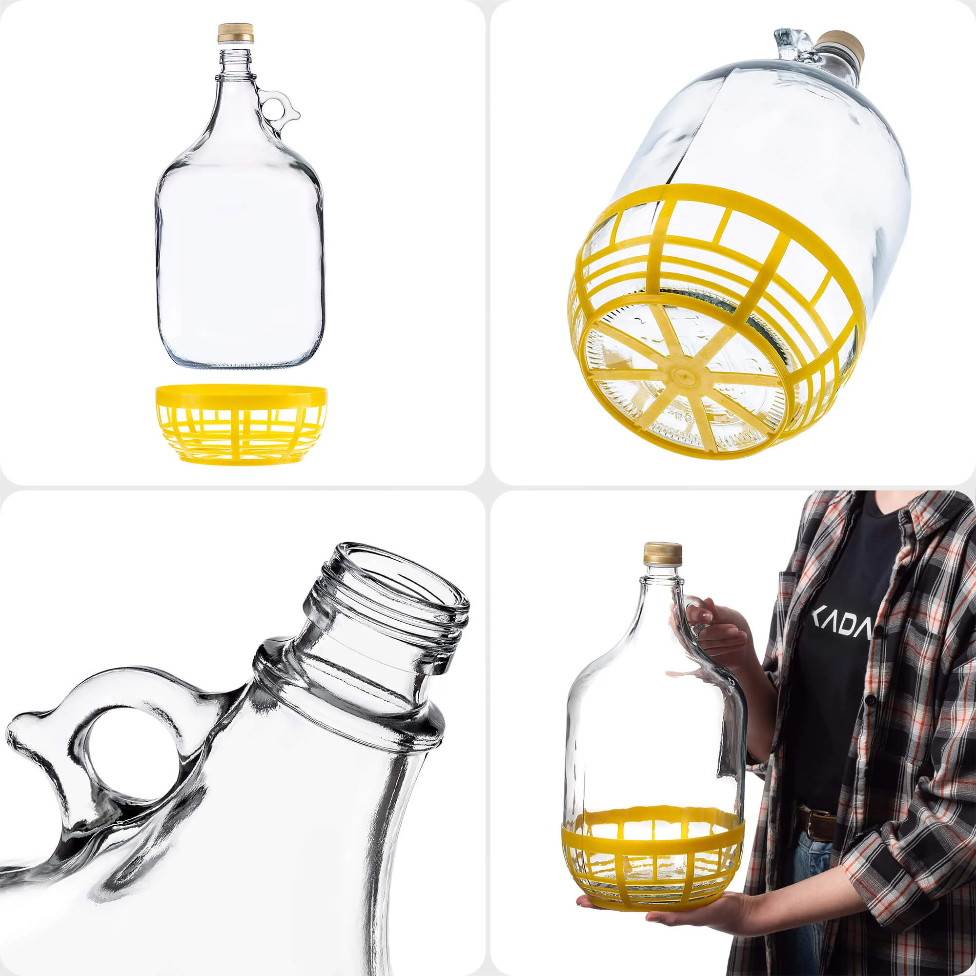 Vyno buteliai su užsukamu dangteliu, 5 l, 6 vnt.