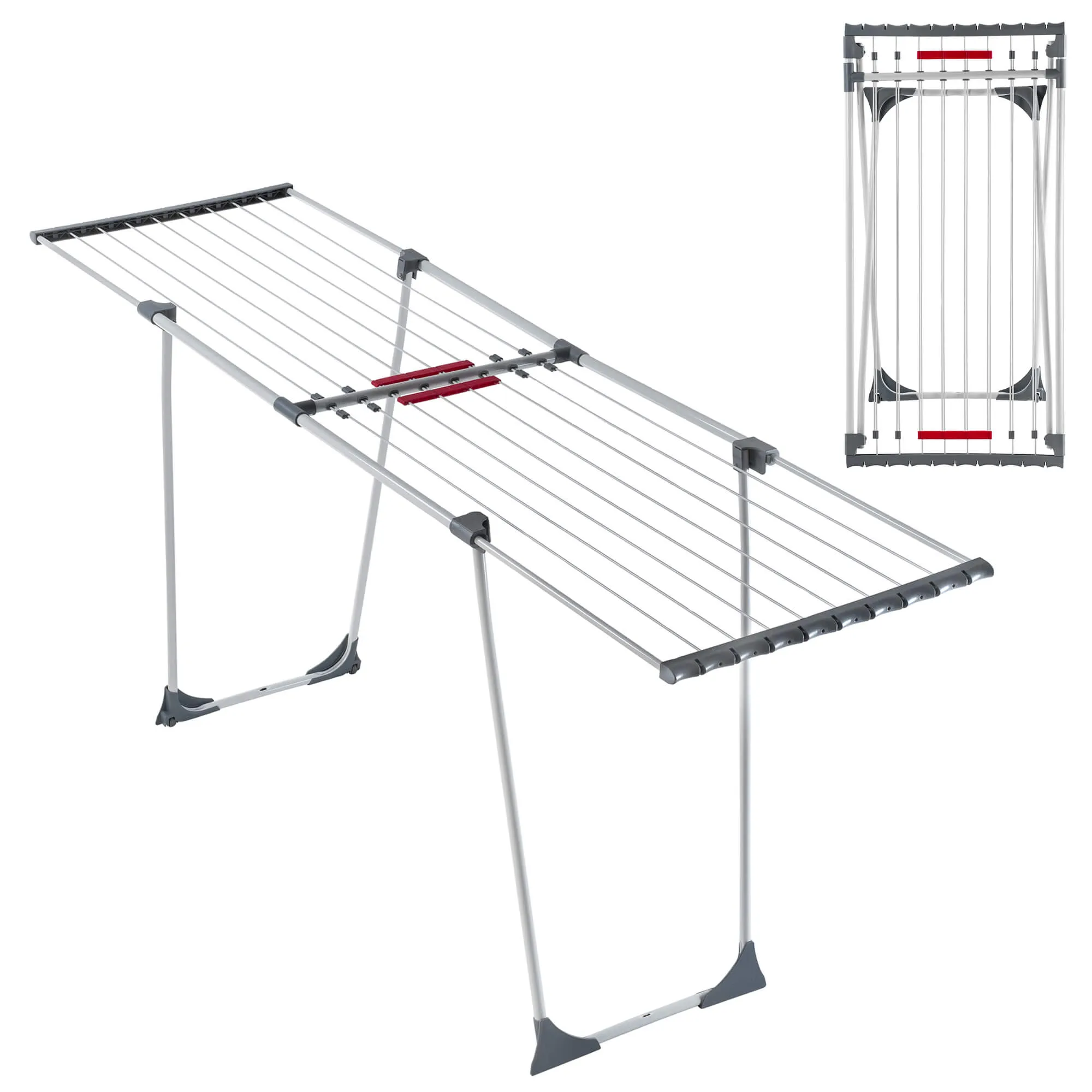 Teleskopinė pastatoma drabužių džiovyklė, pilka, 110–196 cm