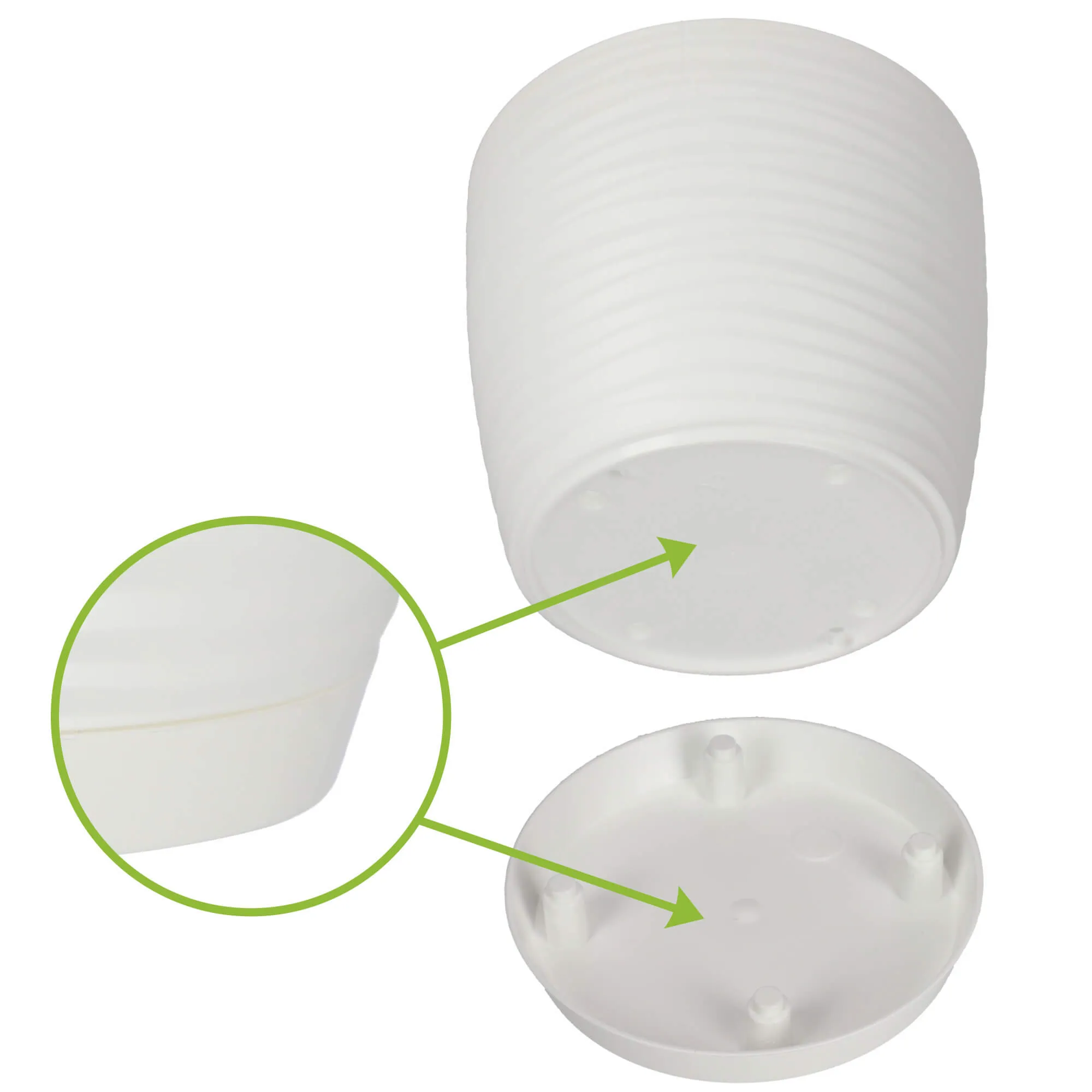 Apvalus gėlių vazonas su lėkštute