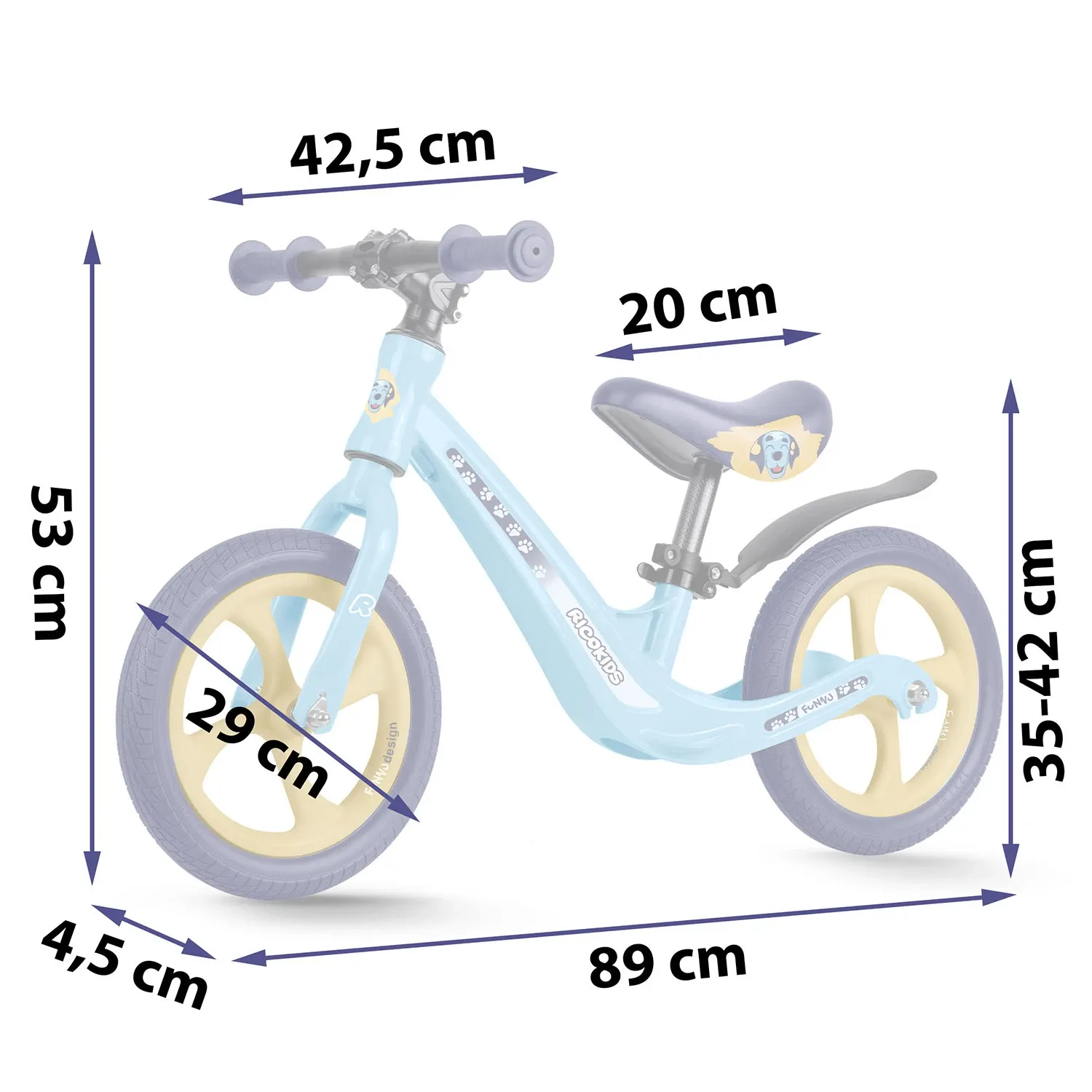 Ricokids FUNNU balansinis dviratis vaikams - nuotrauka 1