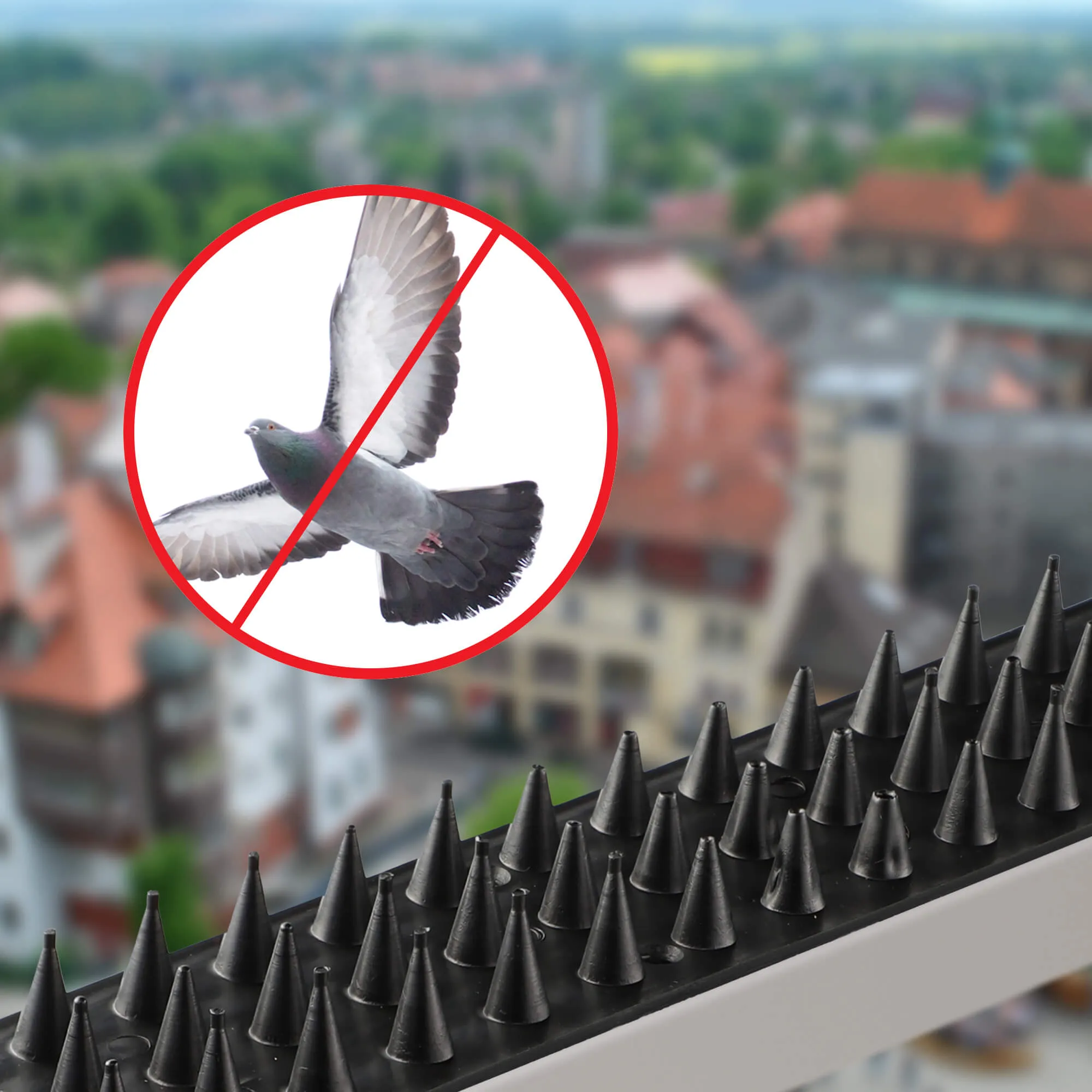 „Tosta“ plastikiniai spygliai nuo paukščių, 4,5 x 50 cm, juodi, 20 vnt.