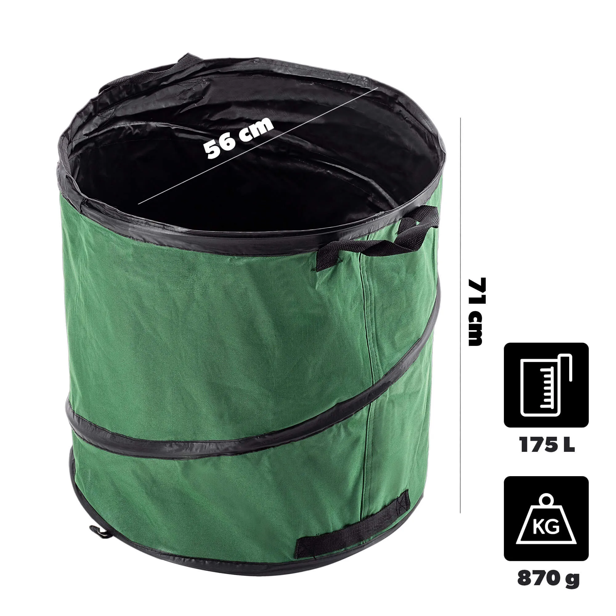 Vermenton 175L sulankstomas sodo krepšys, žalias