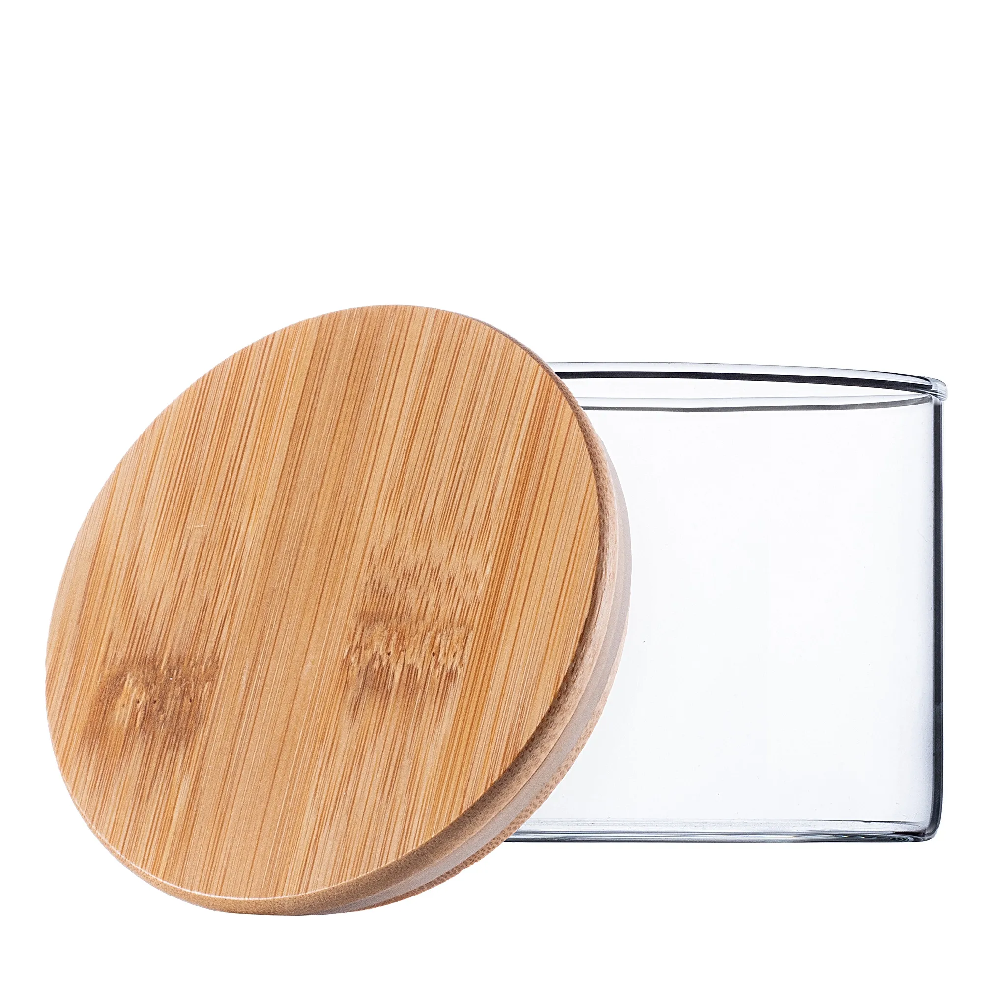 Piney stiklinis indas su bambuko dangteliu, 550 ml