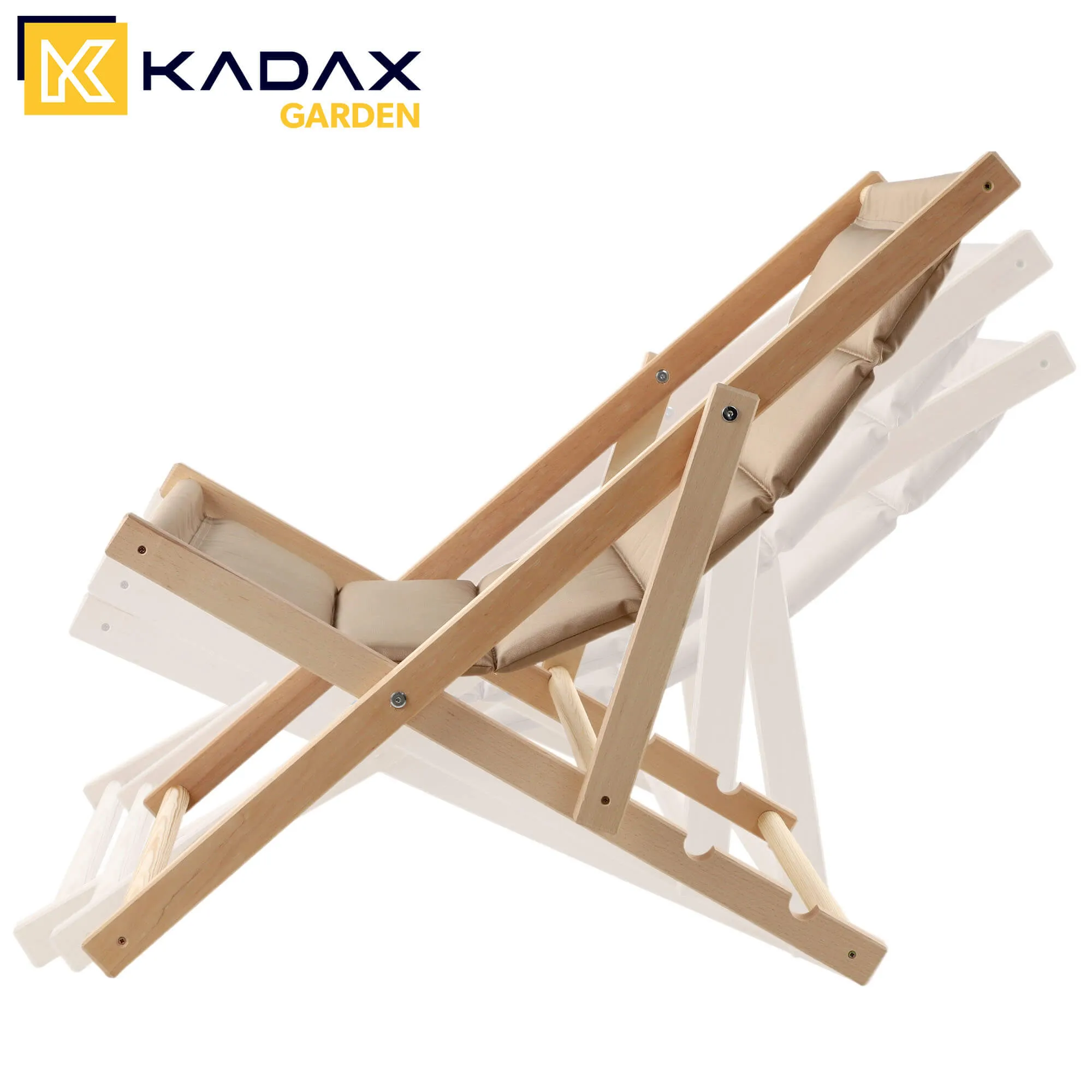 Troia paplūdimio gultas su pagalvėle, kapučino spalvos