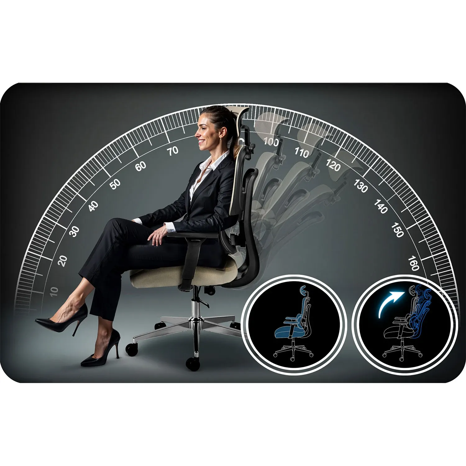 Sofotel Talin mikro tinklelio biuro kėdė – pilka - nuotrauka 1