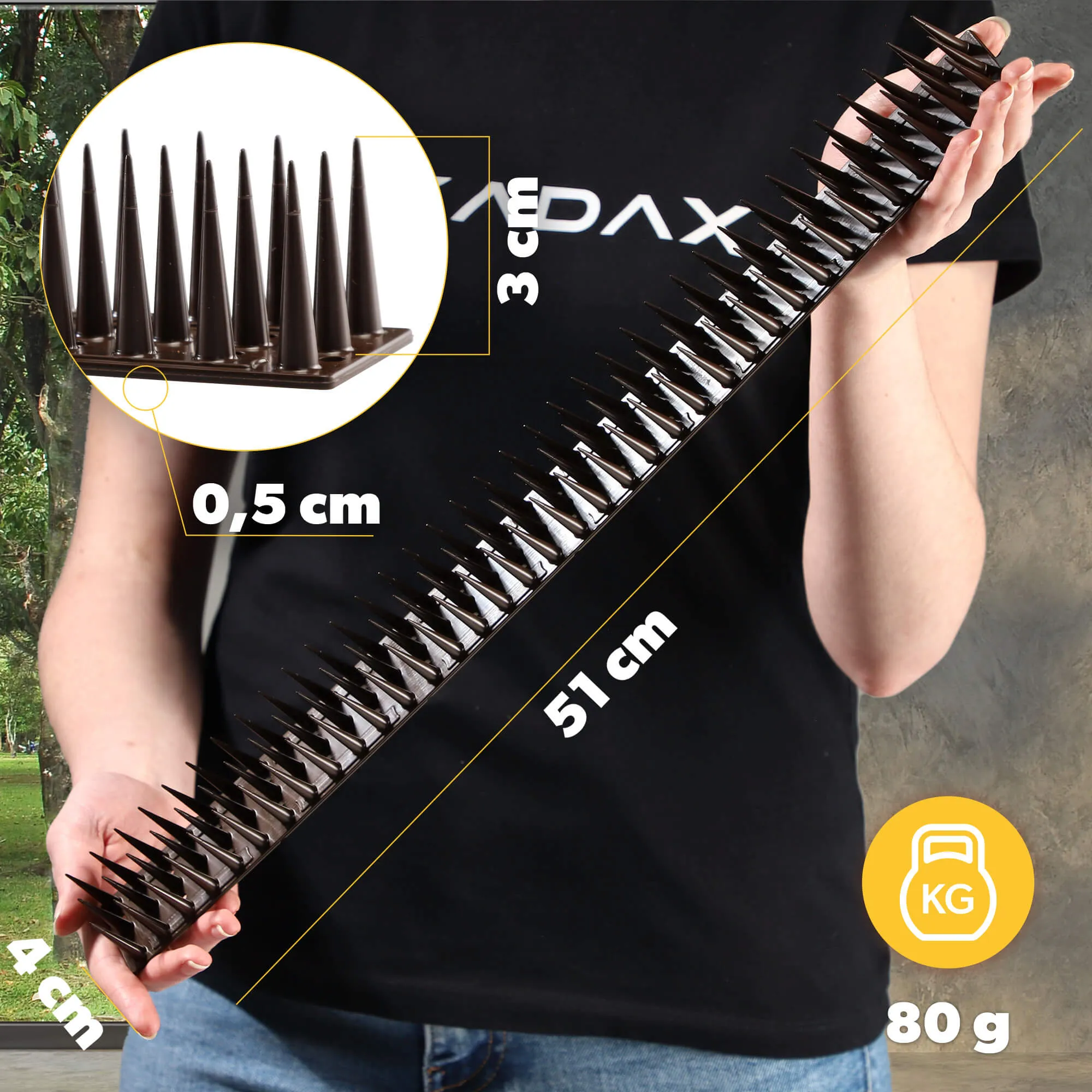 „Arcas“ plastikiniai paukščių atbaidymo smaigai, rudi, 24 vnt.