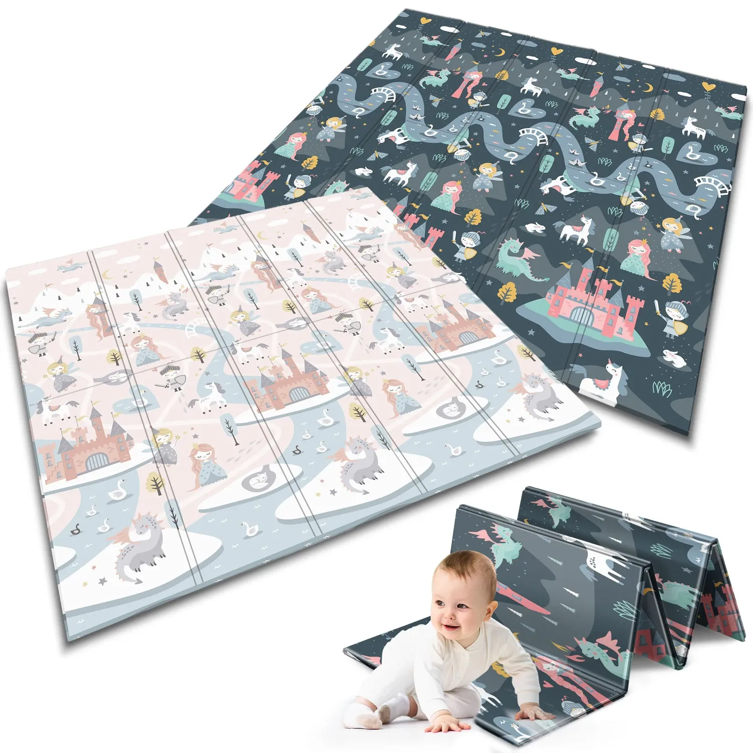 Sulankstomas edukacinis putplasčio kilimėlis 200 x 180 x 1 cm Nukido NK-340 - nuotrauka 1