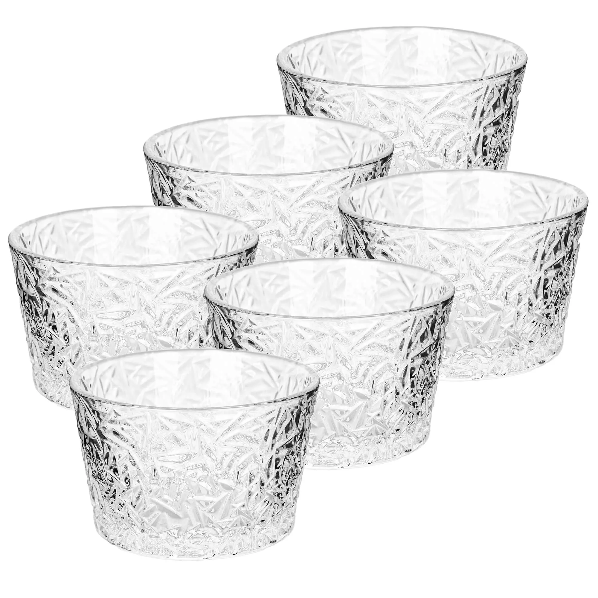 „Torza“ ledų indeliai 290 ml be kojelės, su ledo raštu, 6 vnt.