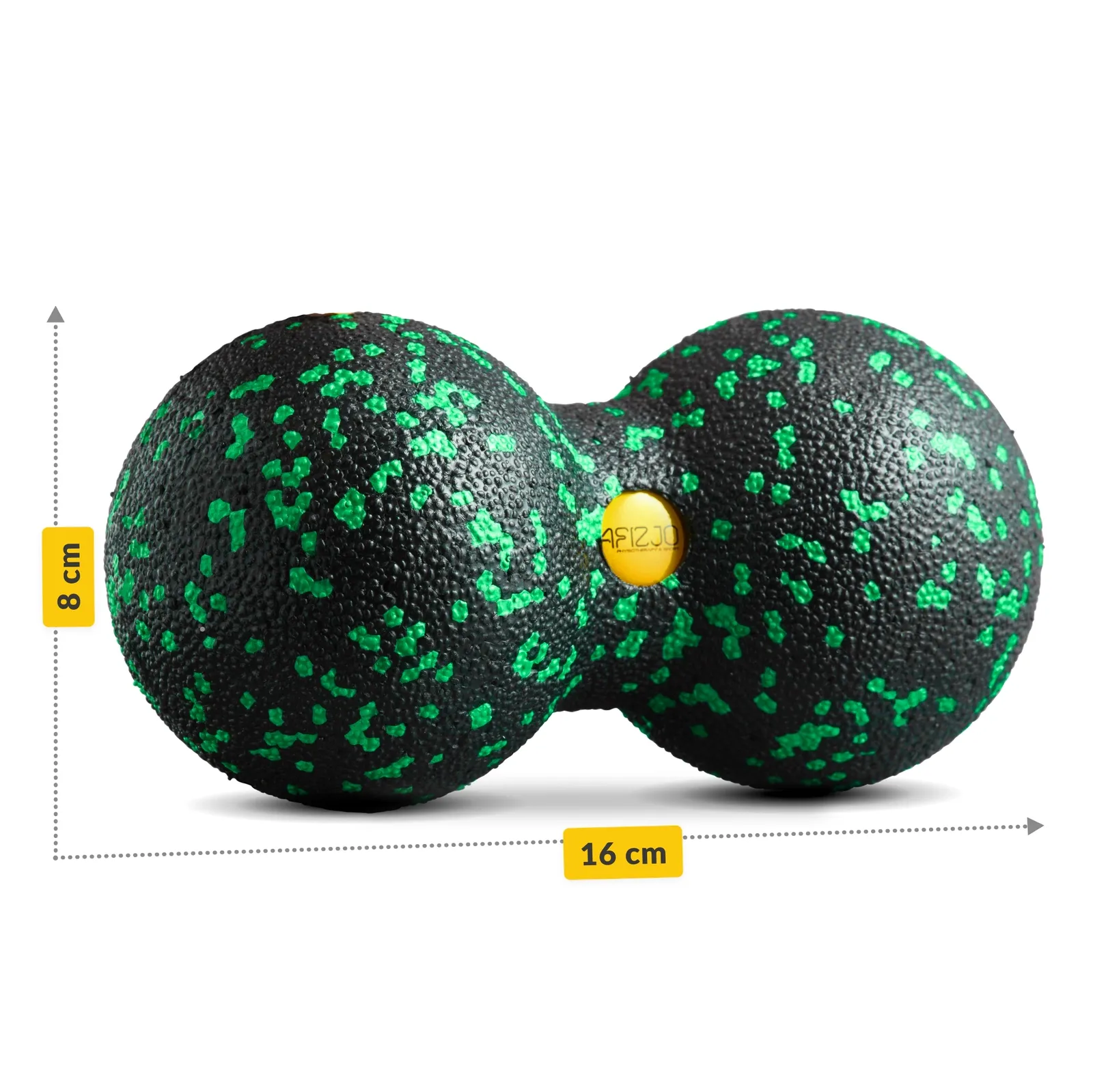 Dvigubas EPP masažo kamuoliukas 8 cm žalias