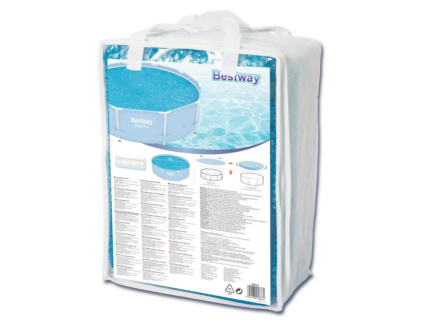 Saulės energija varomas karkasinių baseinų stogelis 305 cm Bestway 58241 - nuotrauka 1