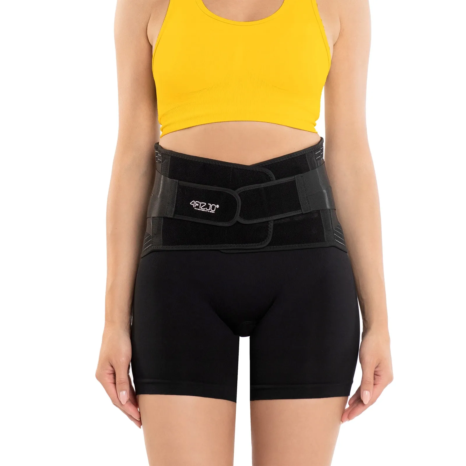 XXL dydžio juodos spalvos ortopedinis diržas juosmens stuburui