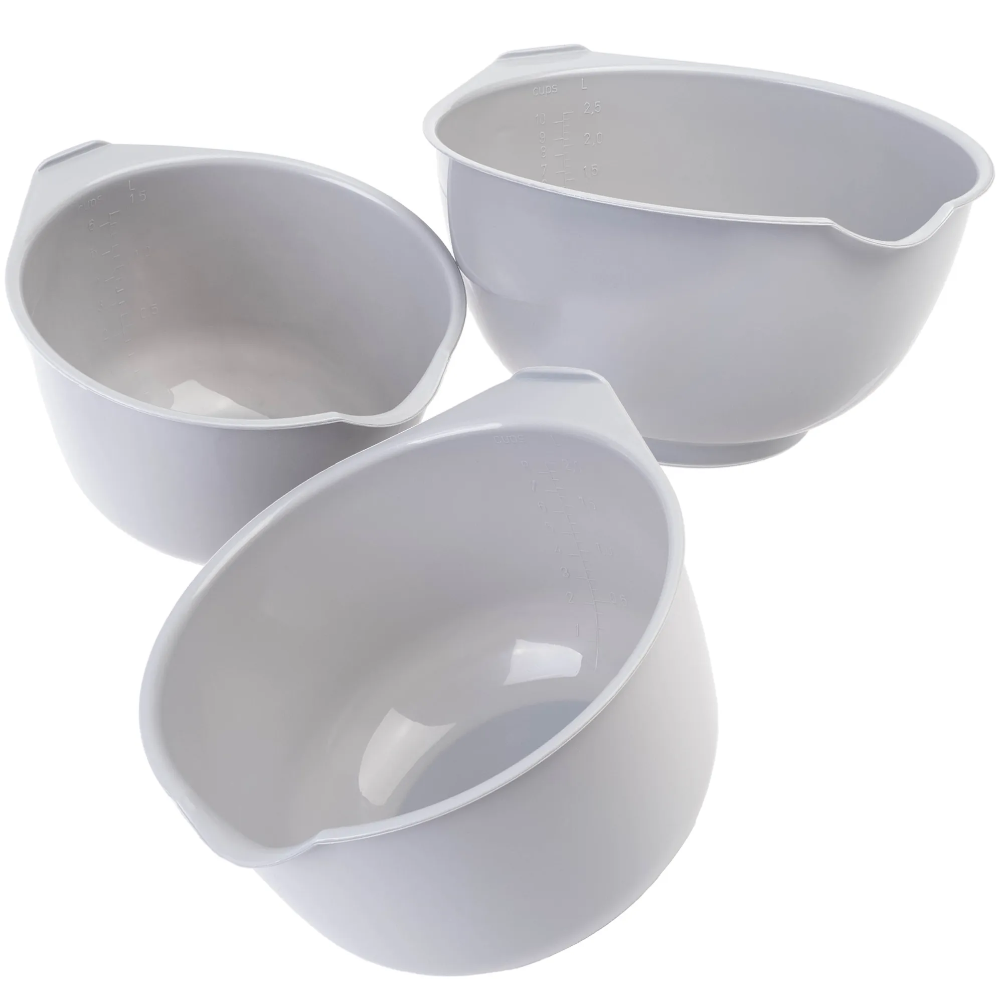 Curver virtuvinių dubenėlių rinkinys 1,5 l + 2 l + 2,5 l, pilkas