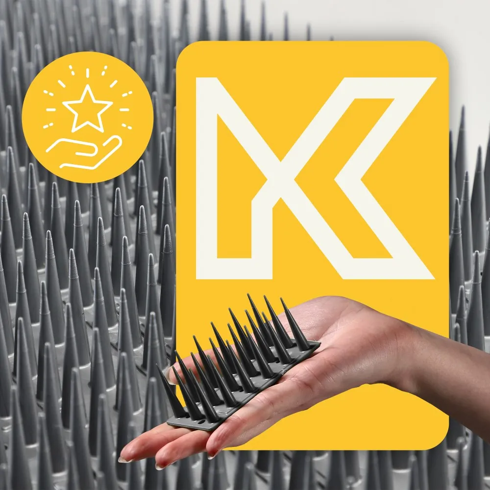 „Arcas“ plastikiniai paukščių apsaugos smaigai, sidabriniai, 12 vnt.