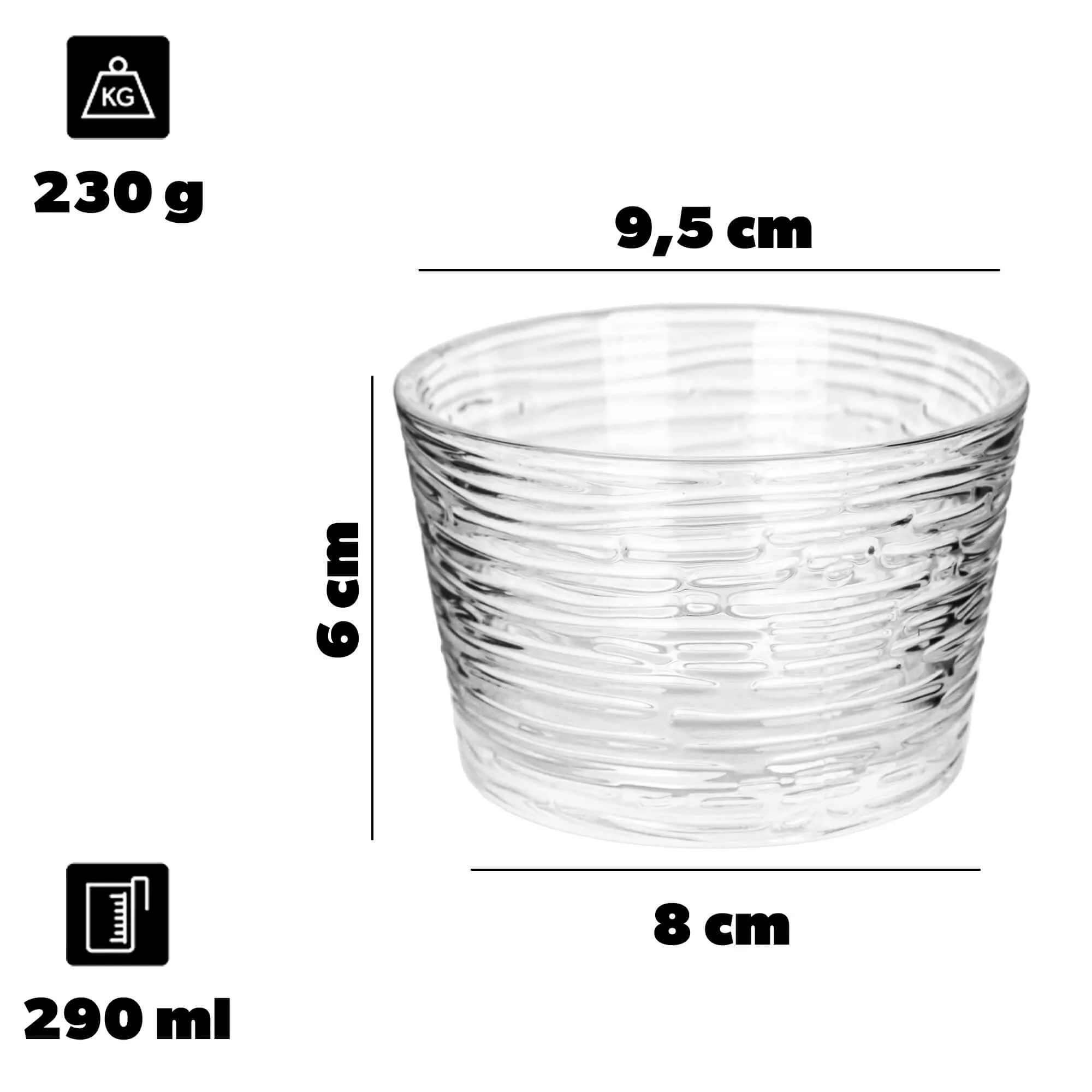 „Torza“ ledų indelis 290 ml be kojelės, žievės raštas, 1 vnt.