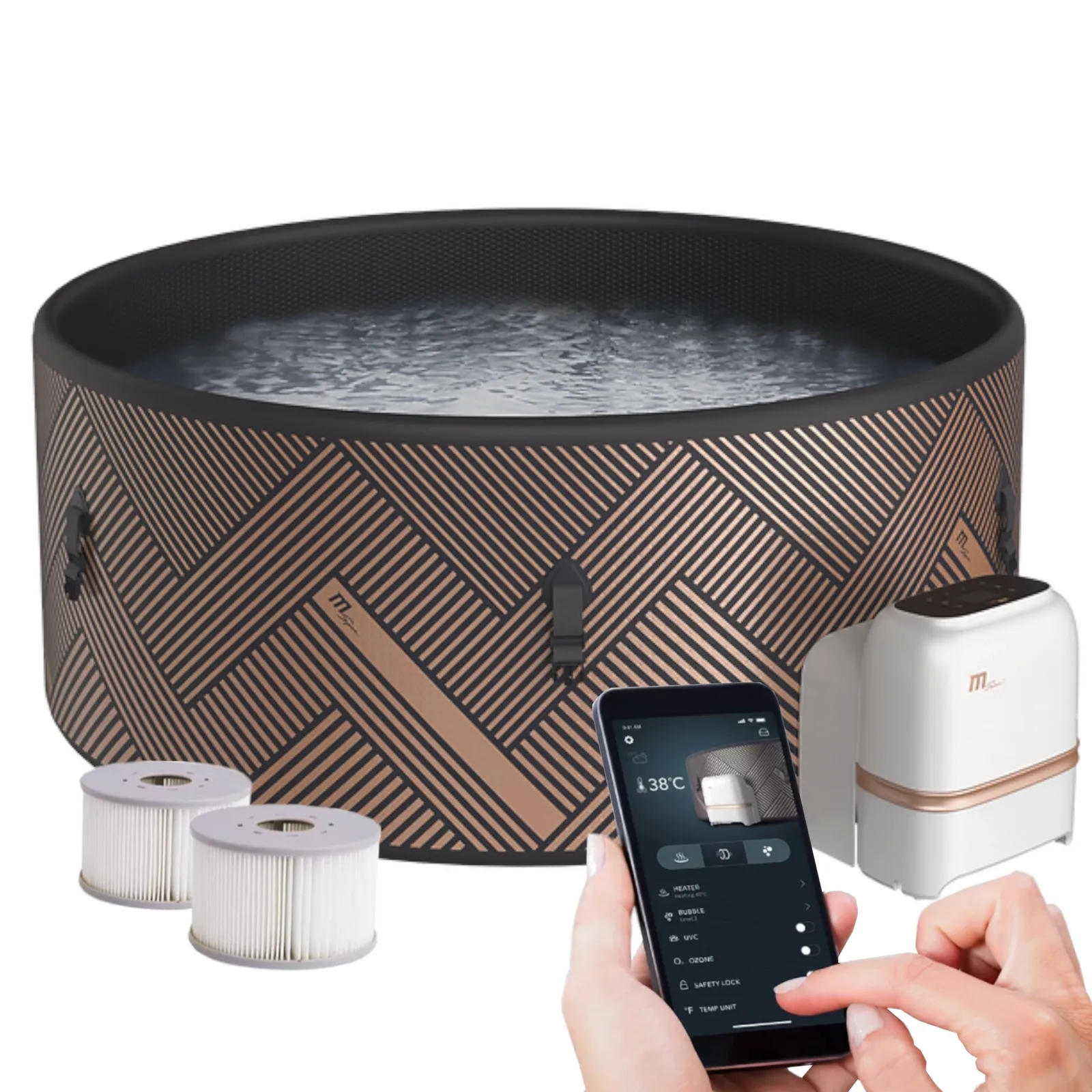 Pripučiama sodo SPA vonia „MSpa MONO Max WiFi“ 8 asmenims