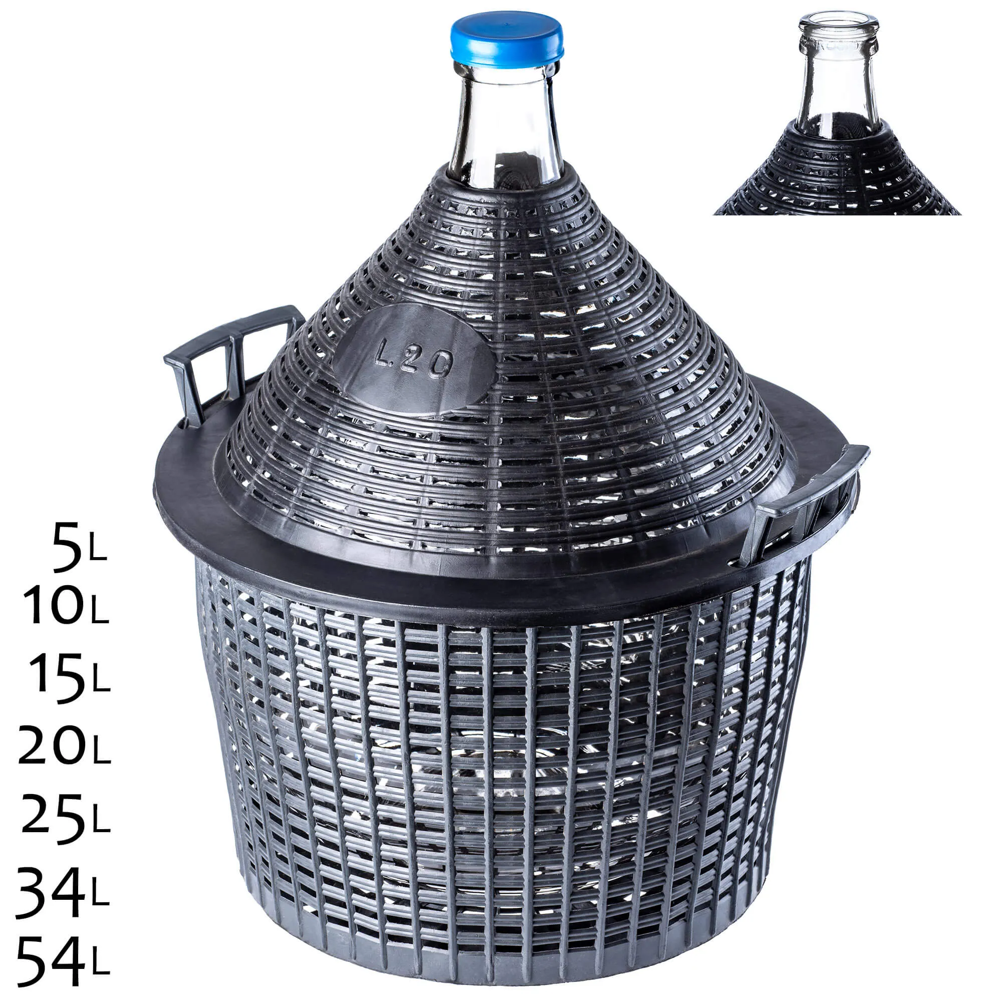 Alatri vyno butelis su siaura skylute, 20 l