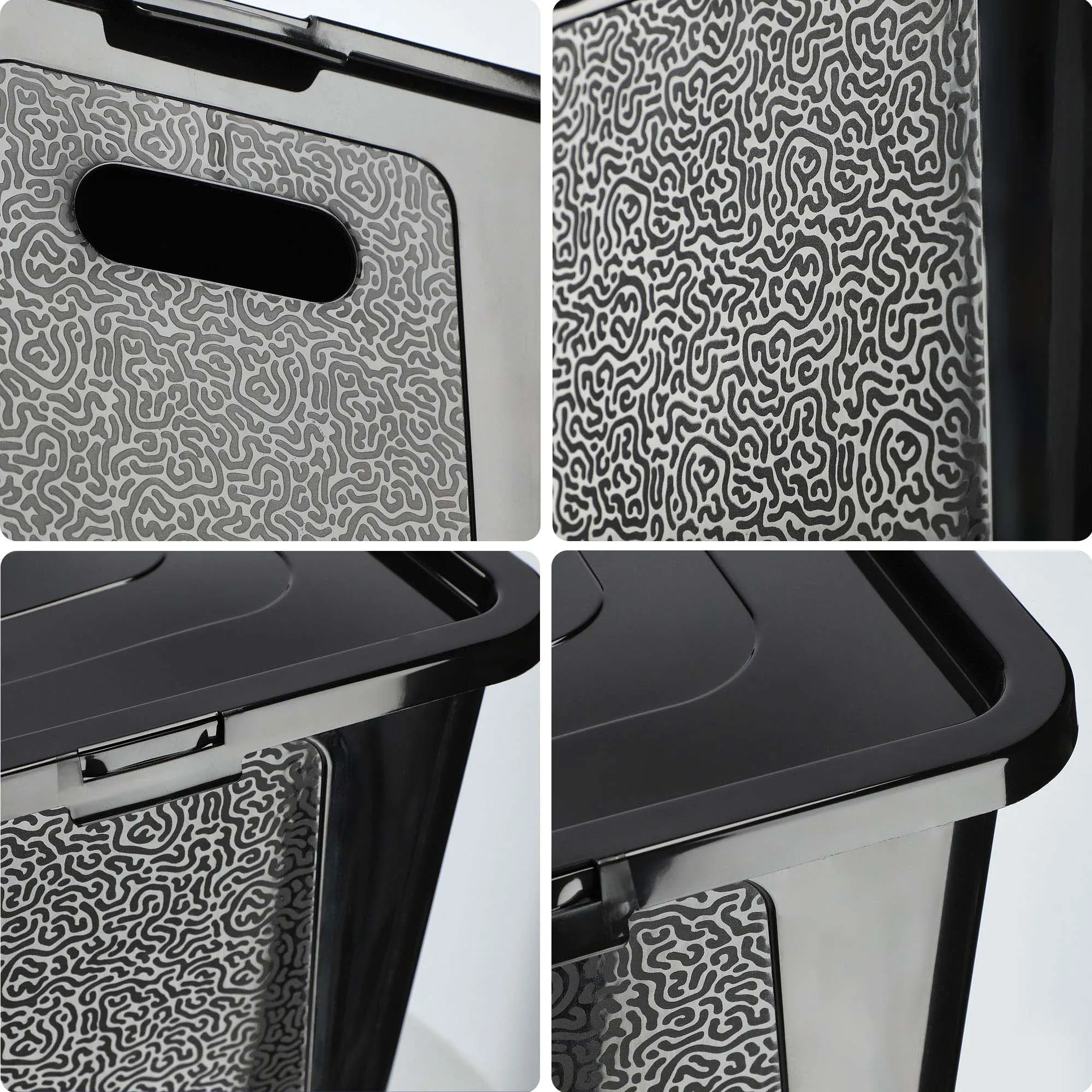 Dozza 17 l juodas laikymo konteineris su dangčiu