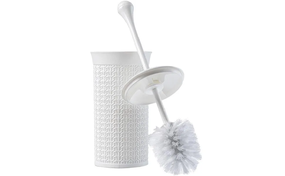 Linxe tualetinis šepetys su indu, 40 cm, baltas