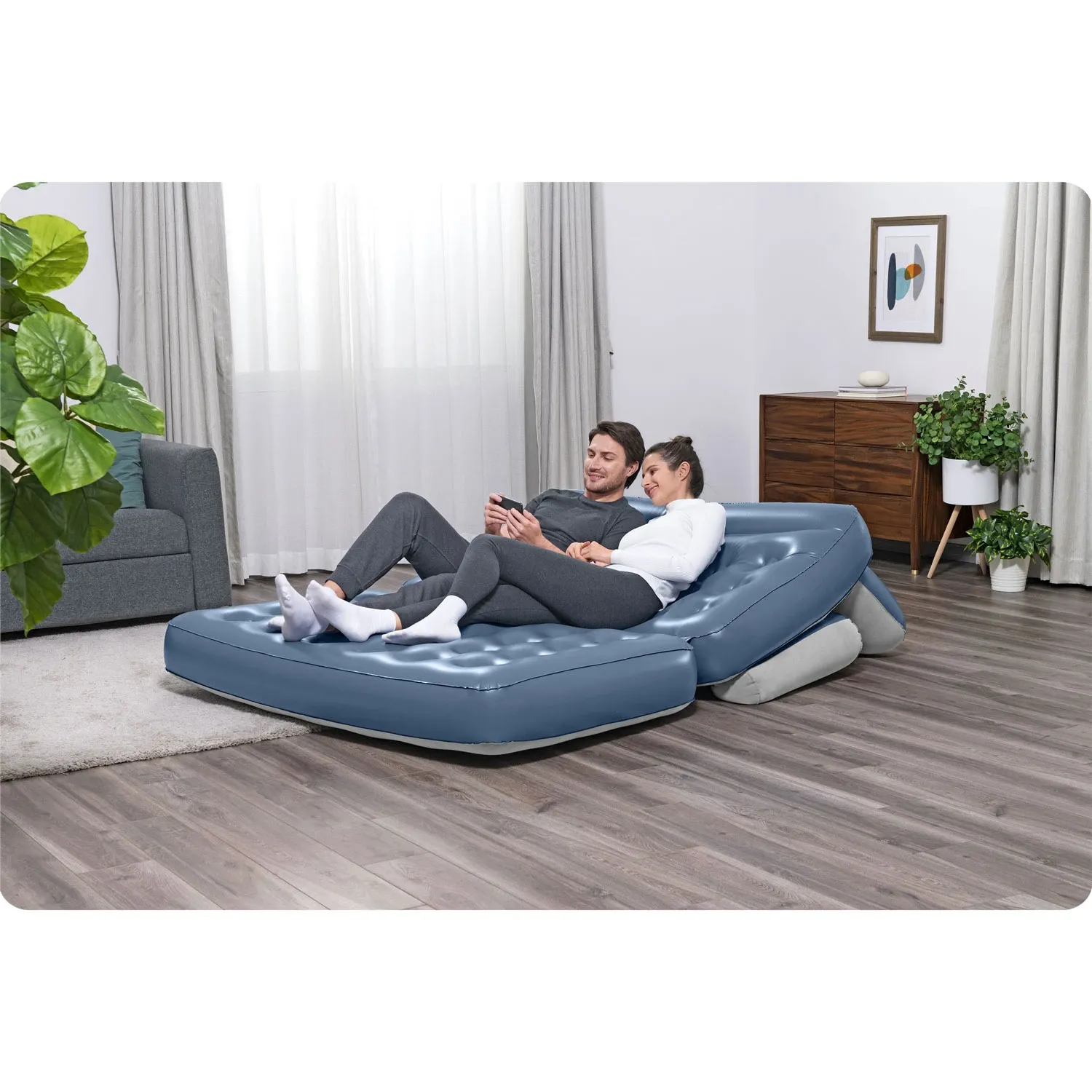 Aksominė sofa su įmontuotu elektriniu siurbliu 188x152x64cm Bestway 75079 - nuotrauka 1