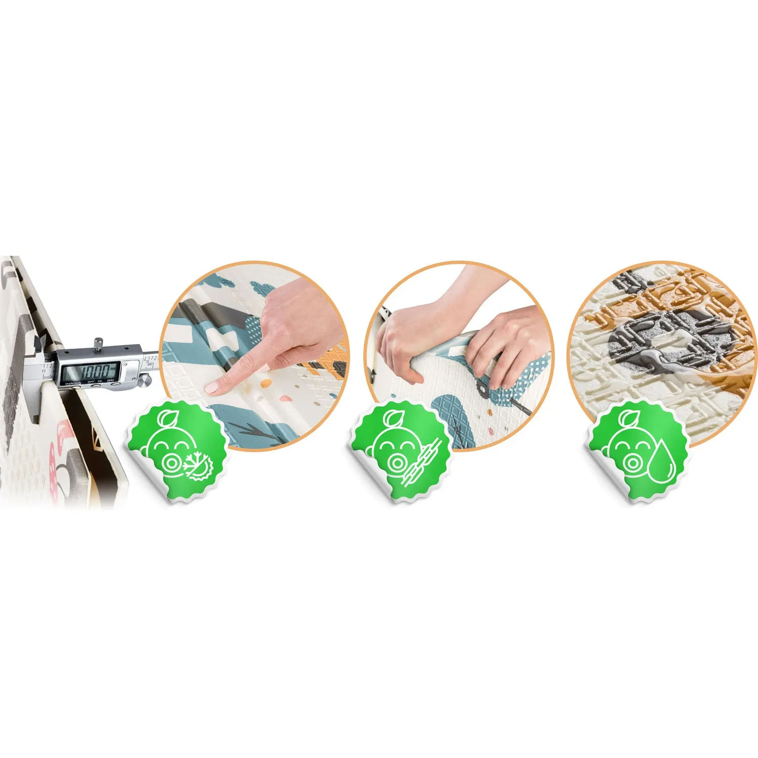 Sulankstomas edukacinis putplasčio kilimėlis 200 x 180 x 1 cm Nukido NK-340 - nuotrauka 1