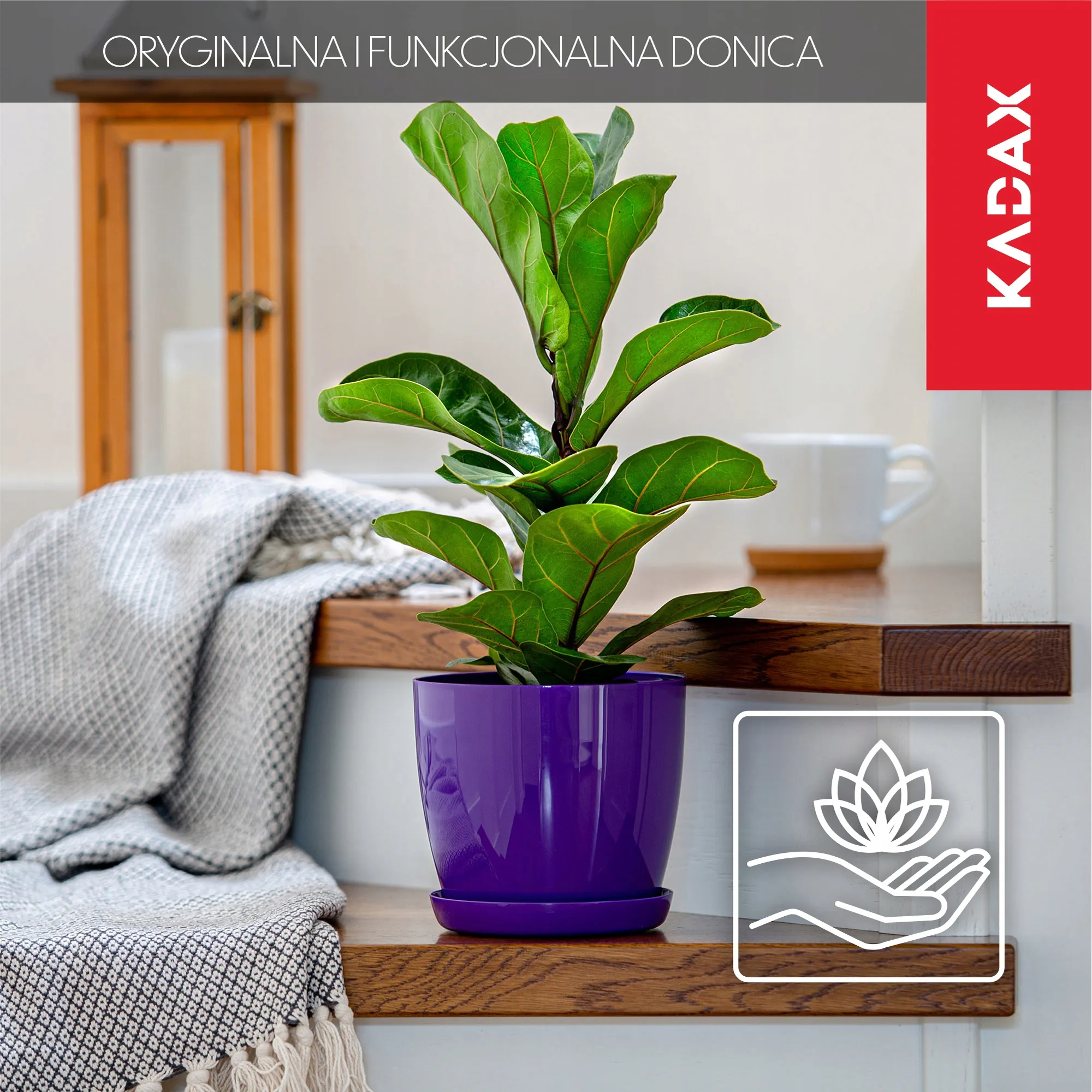 Gėlių vazonas su lėkštute 28 cm