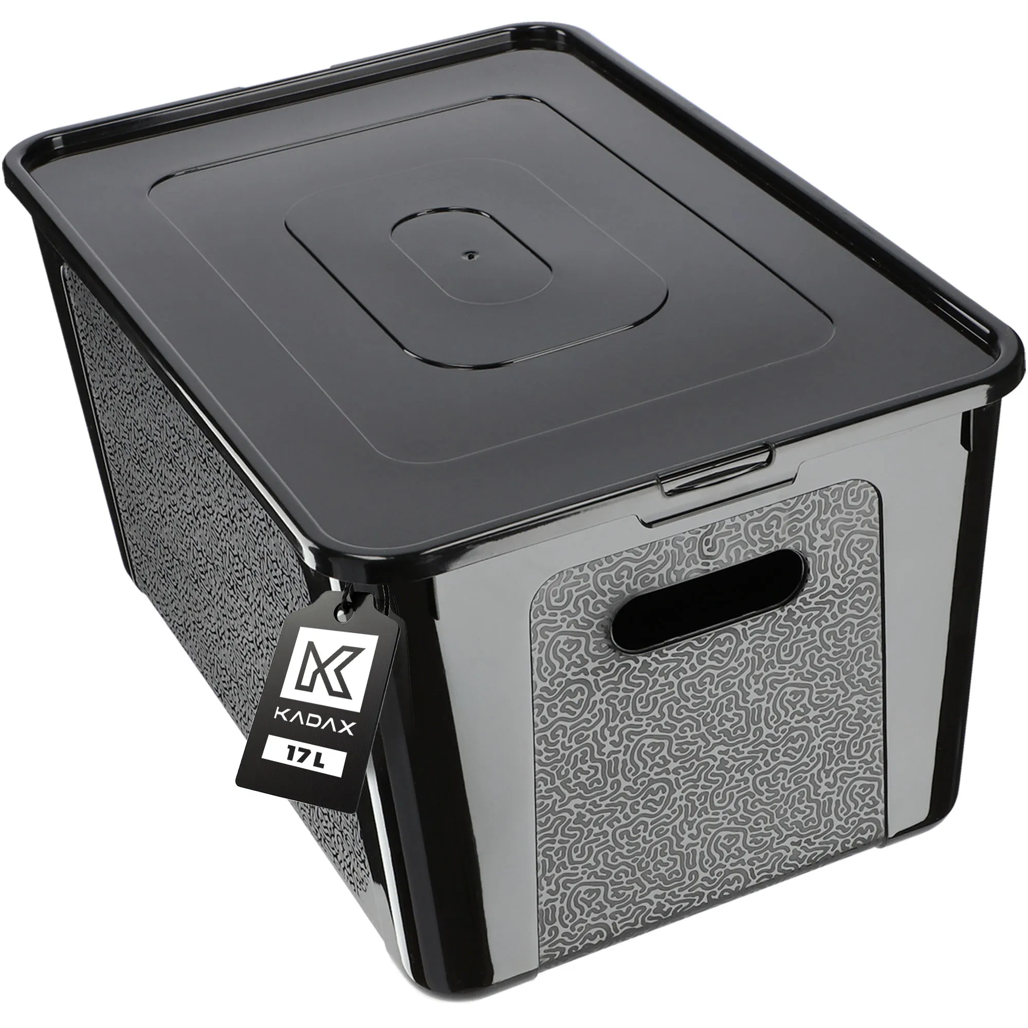 Dozza 17 l juodas laikymo konteineris su dangčiu