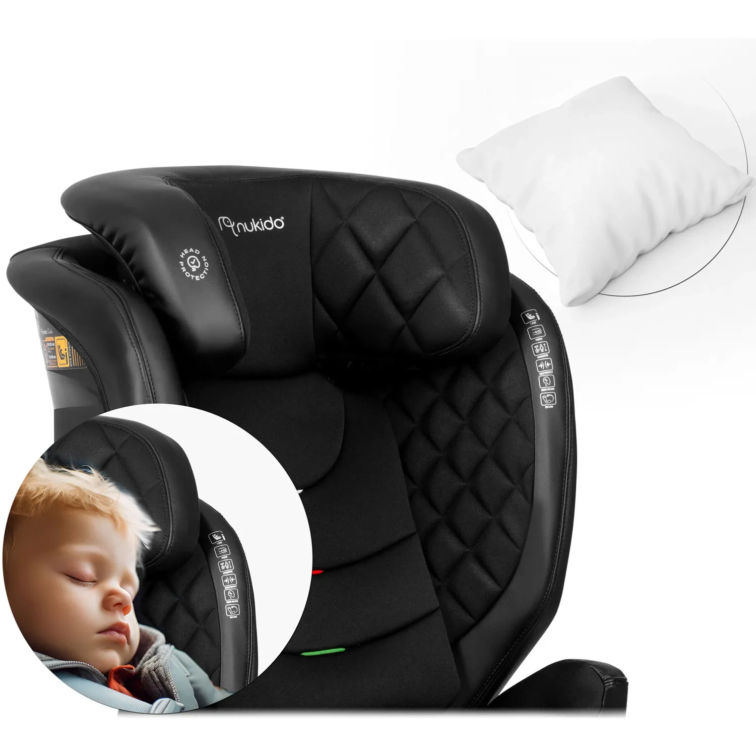 Nukido Louis automobilinė kėdutė, juoda, 15-36 kg, ISOFIX - nuotrauka 1