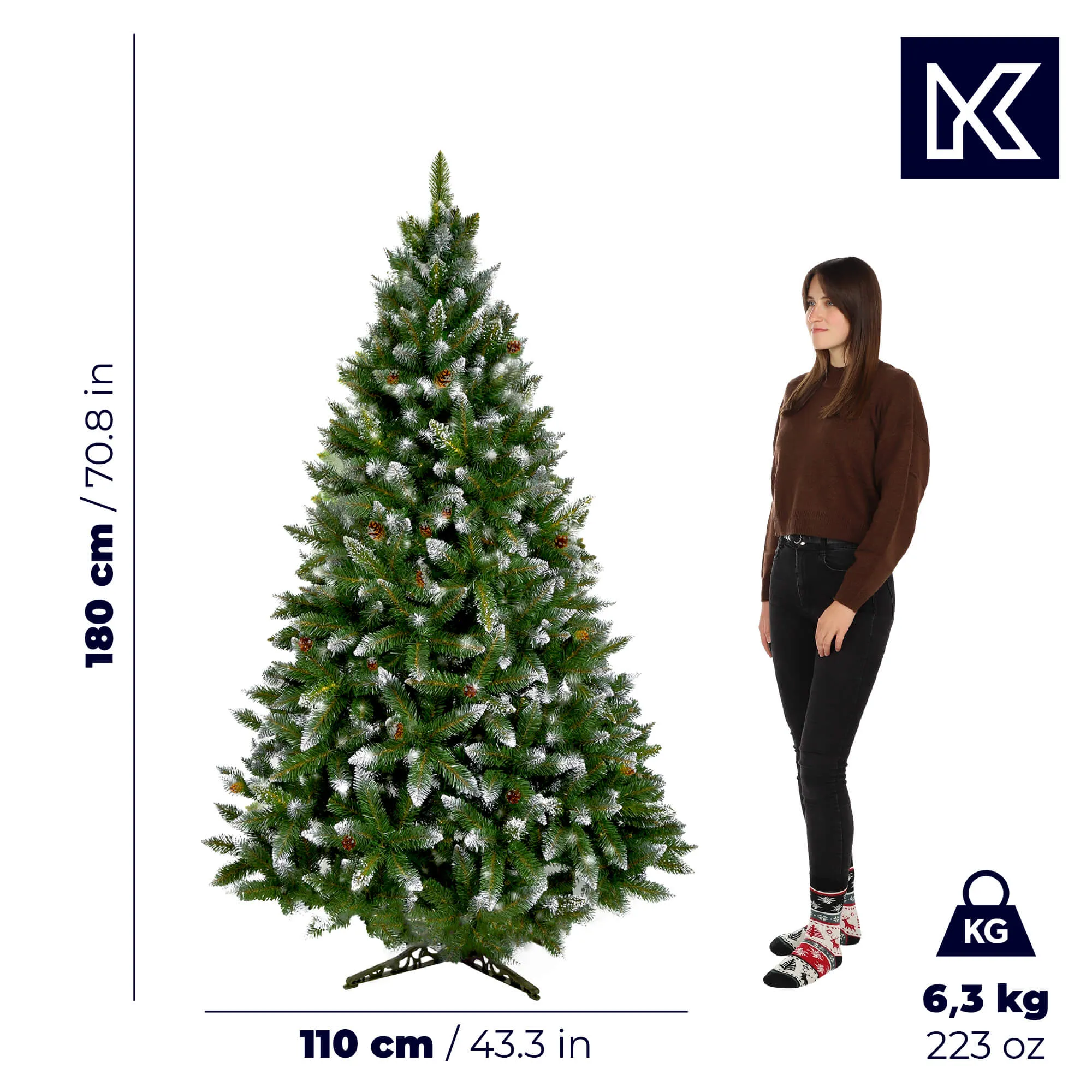 Dirbtinė Kalėdų eglutė, rombo formos pušis, Este, 180 cm