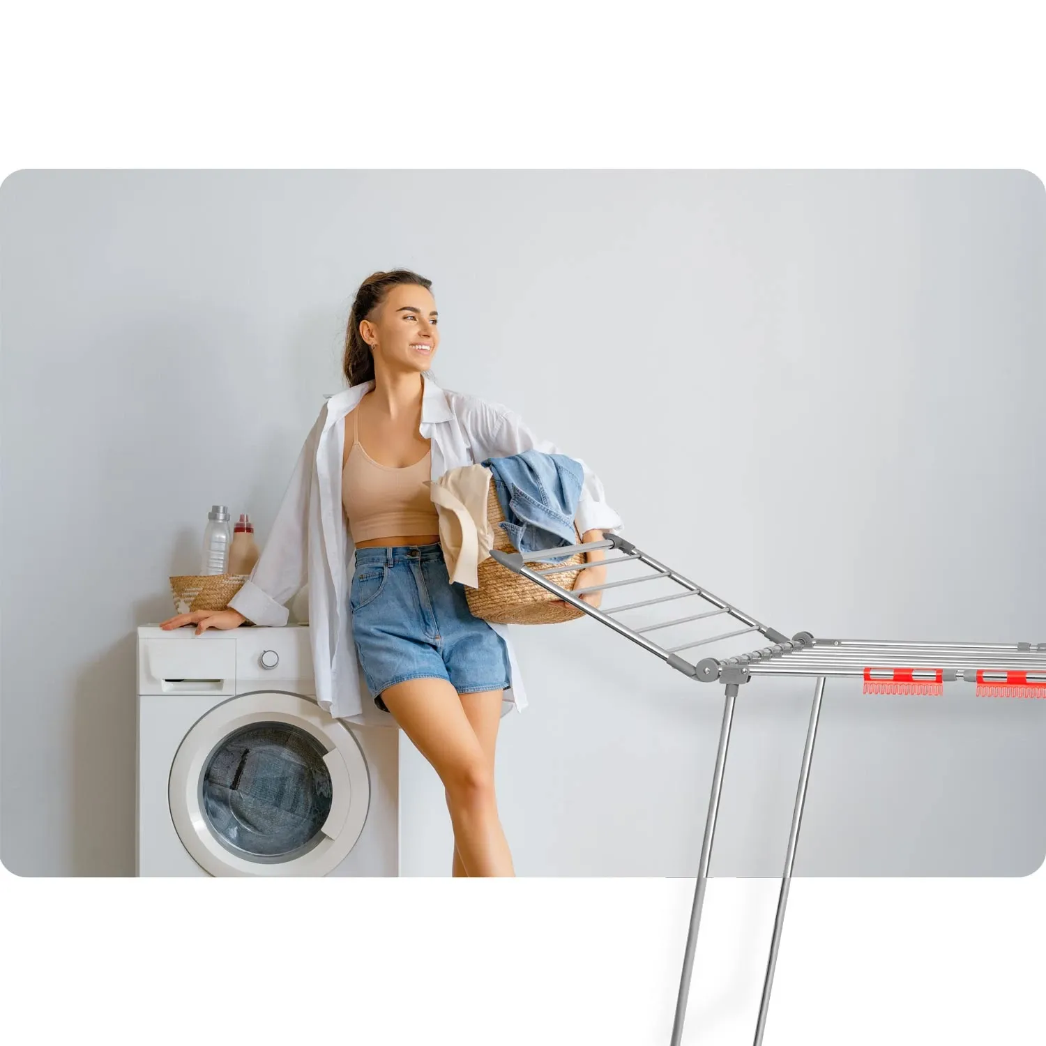 Sulankstoma pastatoma skalbinių džiovyklė „Lydia“, 27 m, nerūdijančio plieno - nuotrauka 1