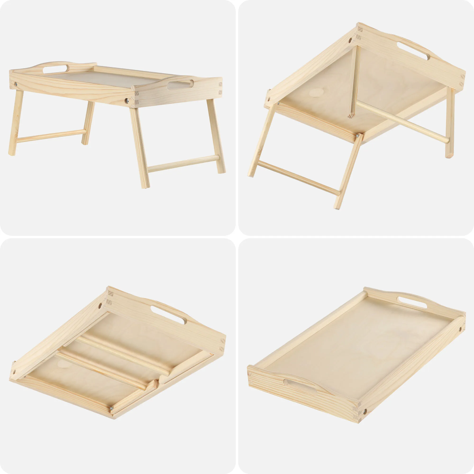 „Solia“ pusryčių stalas, nešiojamam kompiuteriui, 50 cm, natūralus