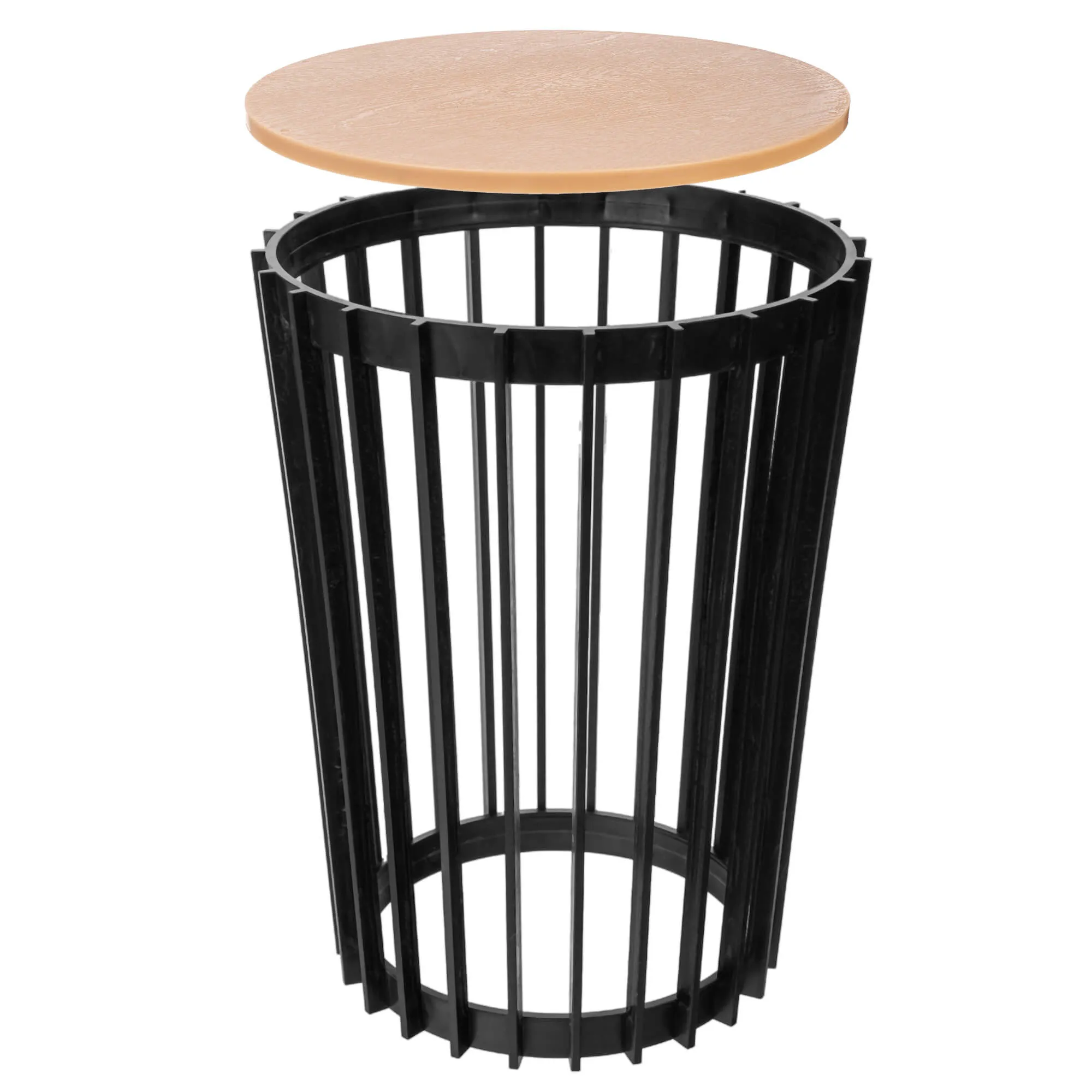 Aytre dvipusis augalų stovas 40 cm juodas + natūralaus medžio stalviršis