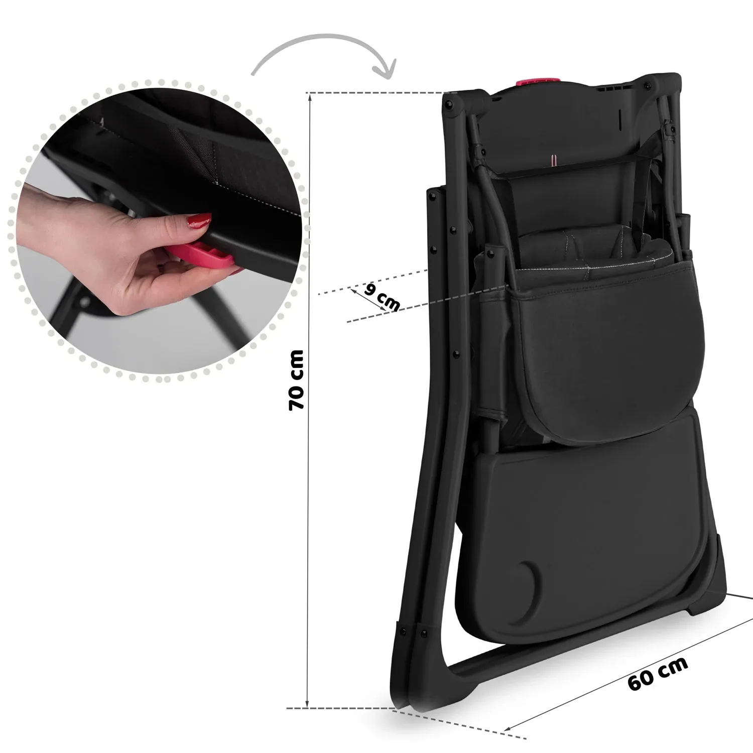 Nuco maitinimo kėdutė, juoda - nuotrauka 1