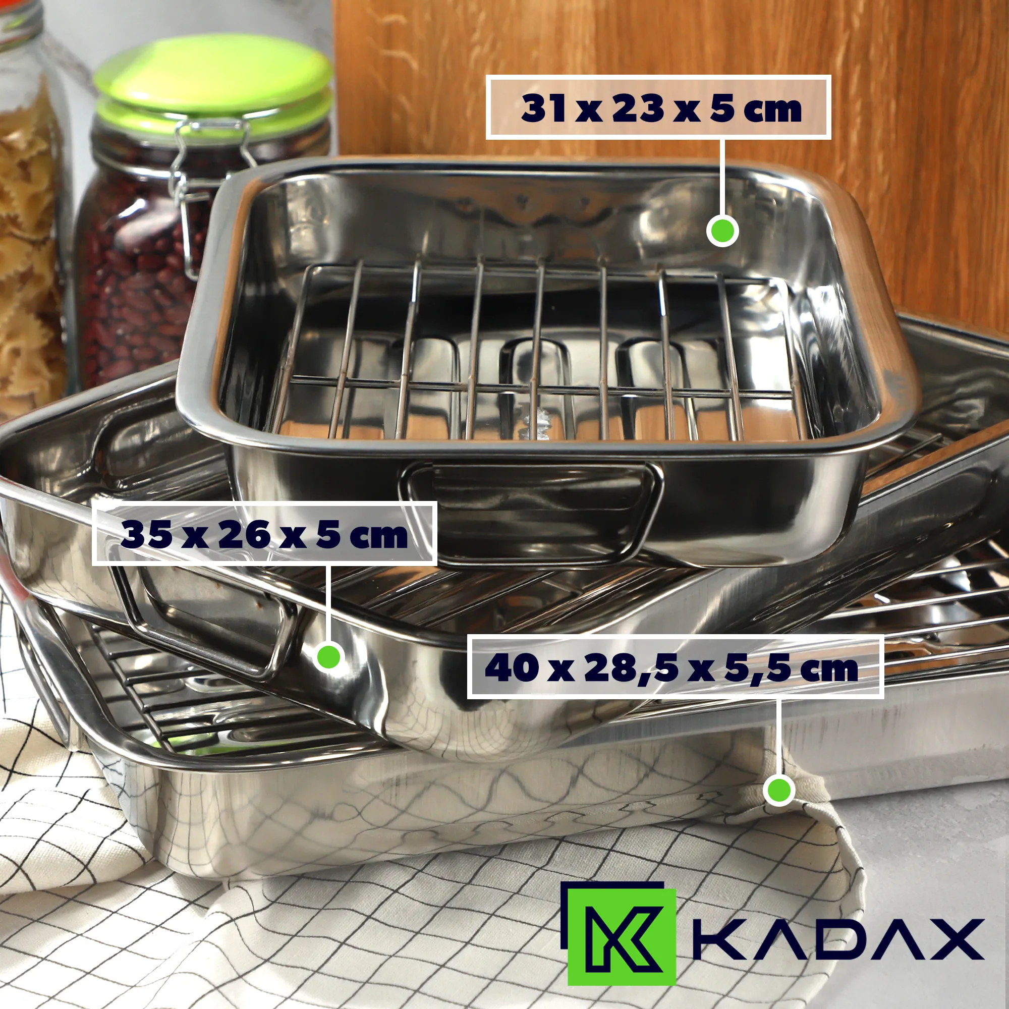 Kepimo skardos su grotelėmis 30 + 35 + 40 cm, sidabrinės