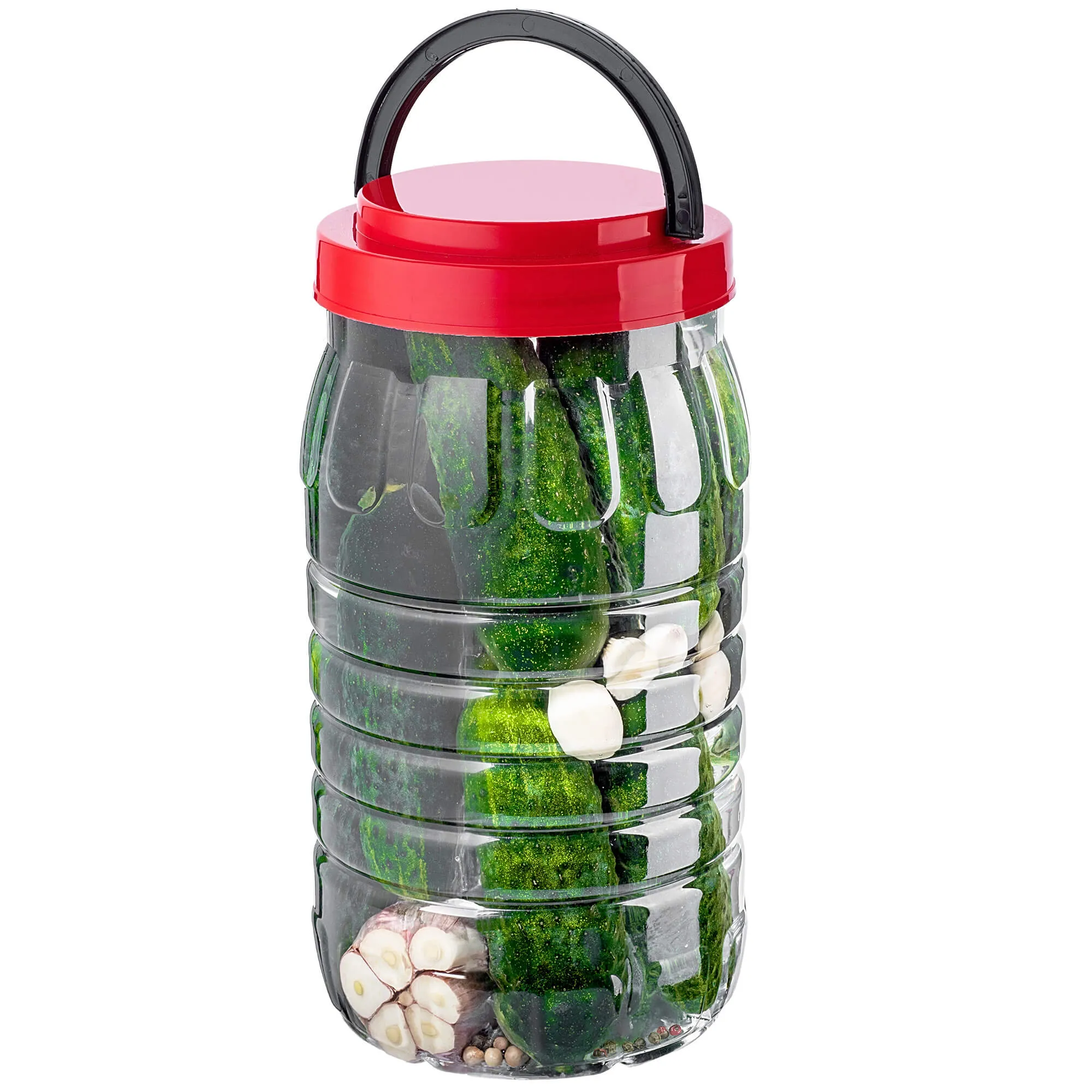 PET indelis su užsukamu dangteliu ir rankena „Riccia universal“ 3 l, 1 vnt.