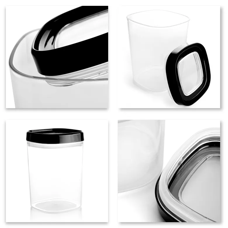 Duna 1 l kvadratinis indas, juodas