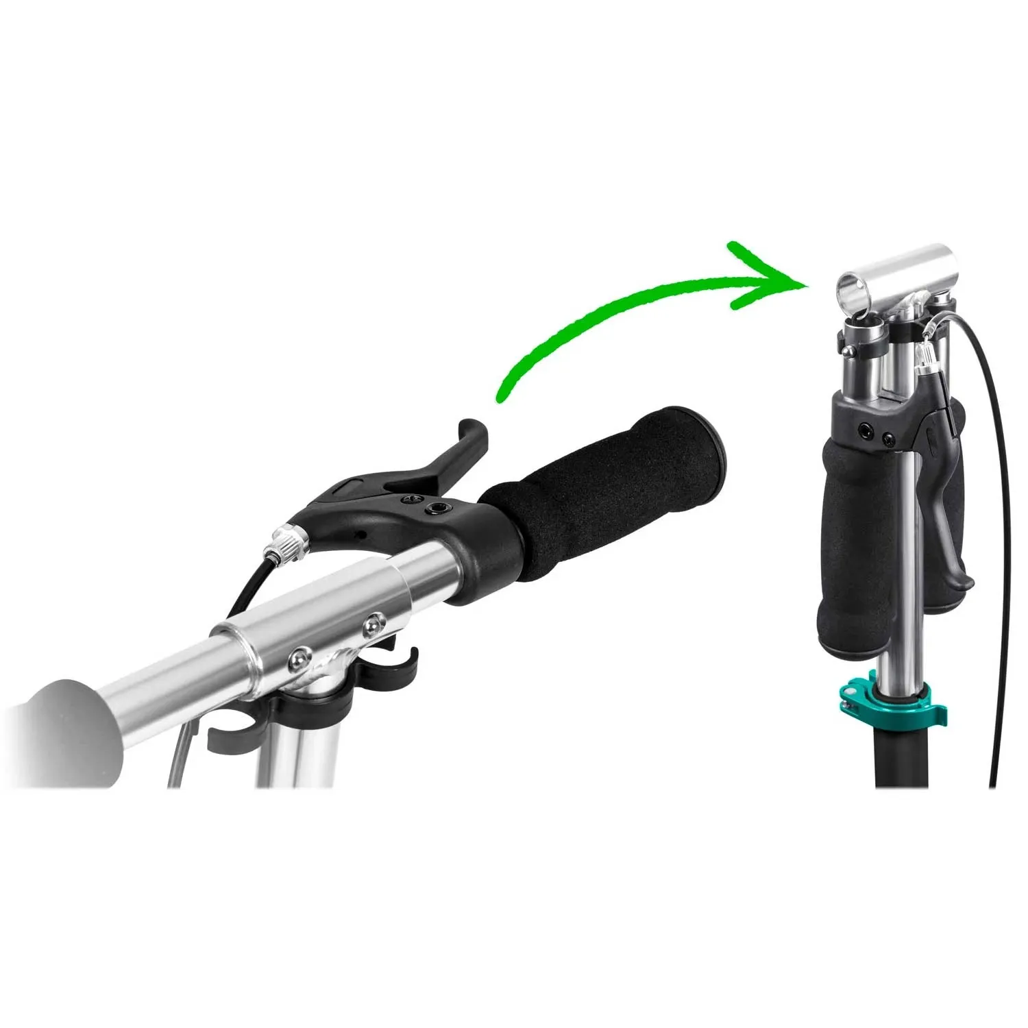 Soke City paspirtukas, juodas ir turkio spalvos - nuotrauka 1