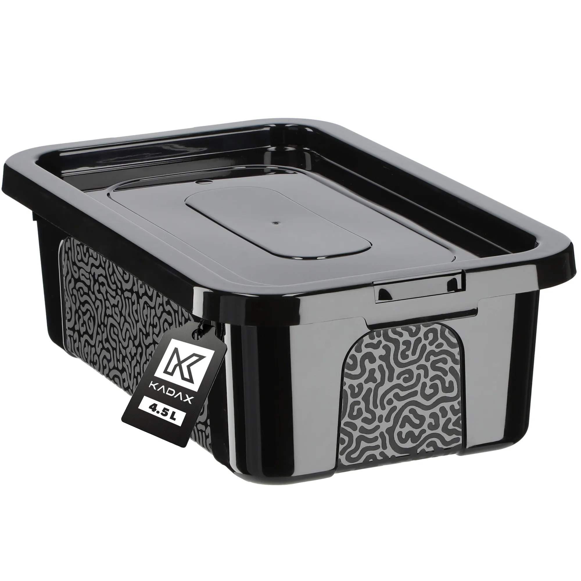 Dozza 4,5 l juodas laikymo indas su dangčiu