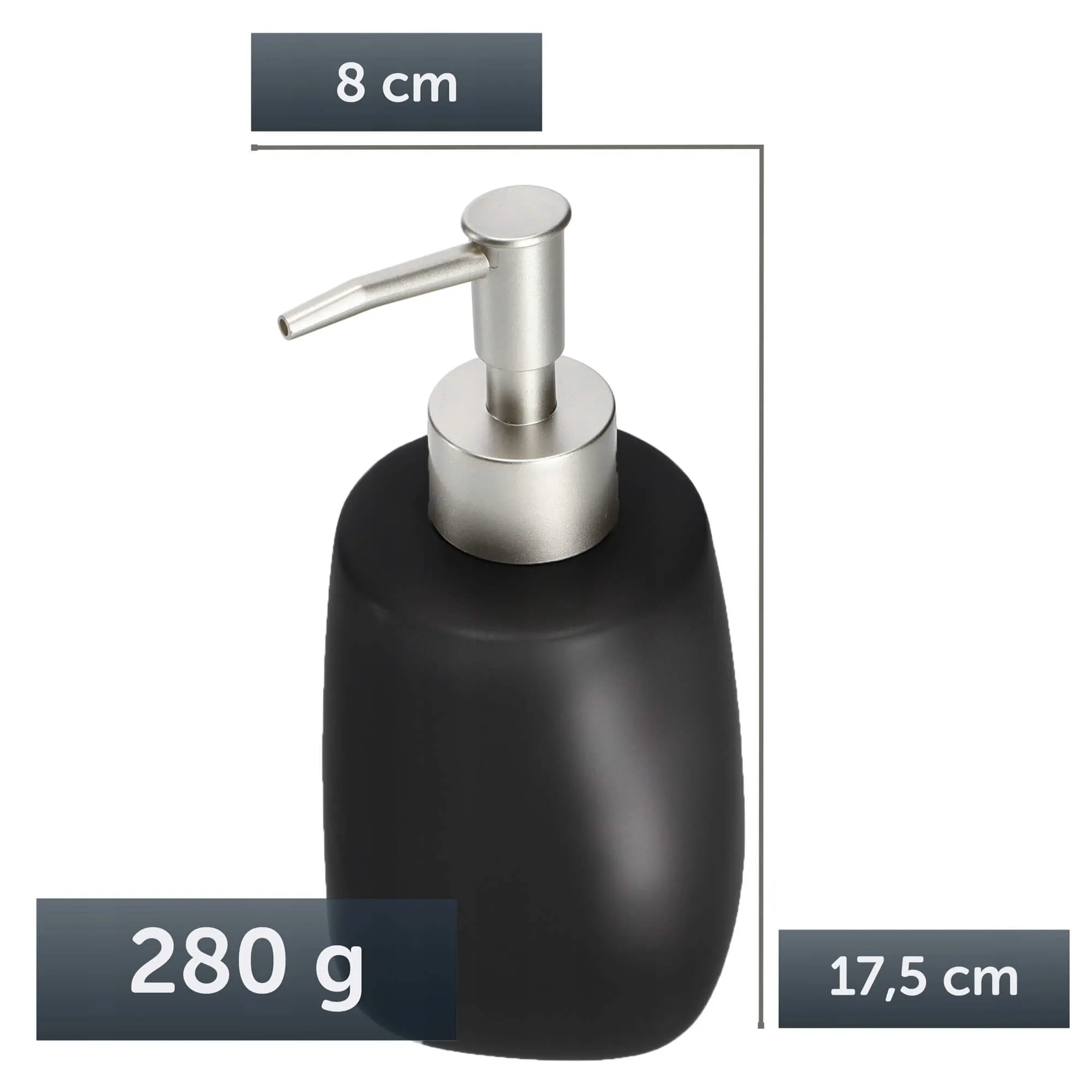 Palmi skysto muilo dozatorius 400 ml, juodas, 2 vnt.
