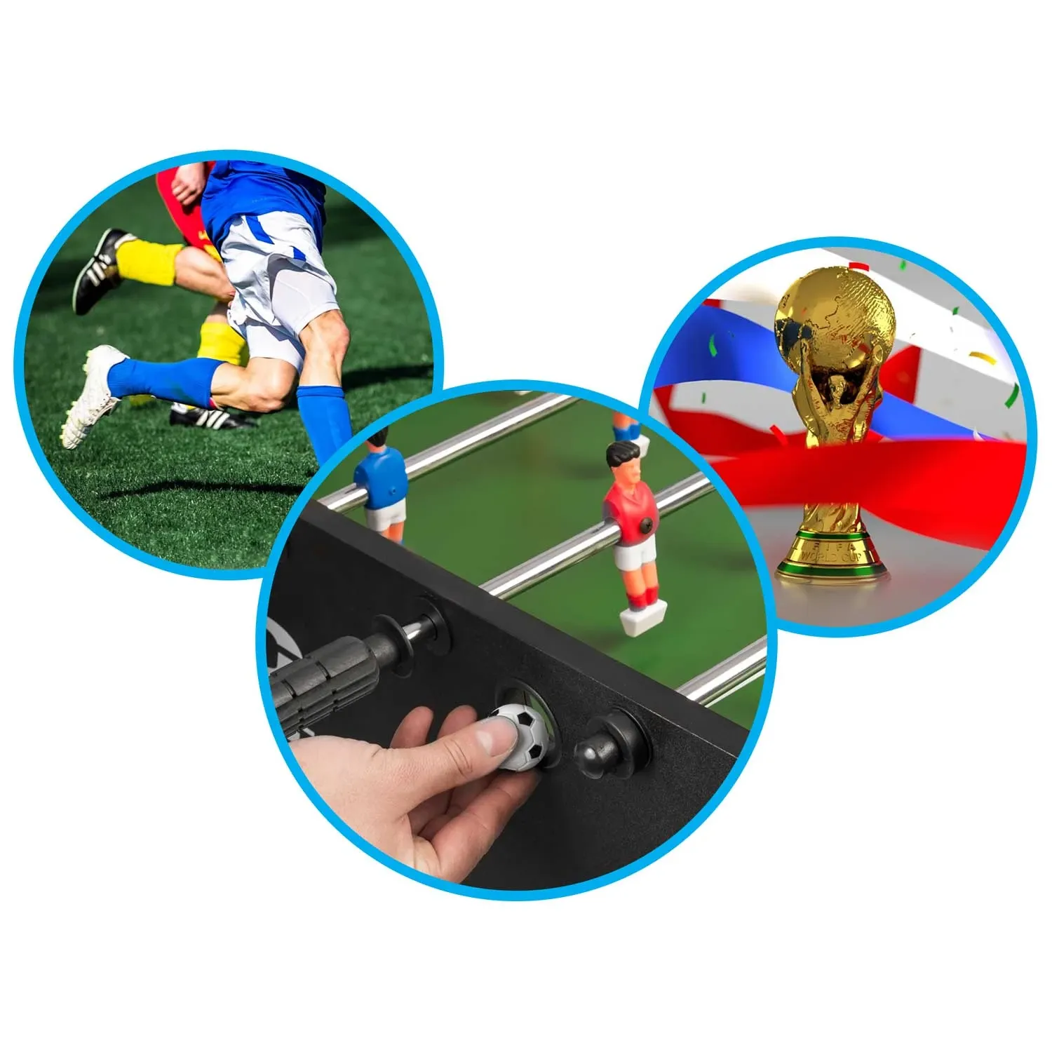 Neosport NS-402 juodas stalo futbolo stalas - nuotrauka 1