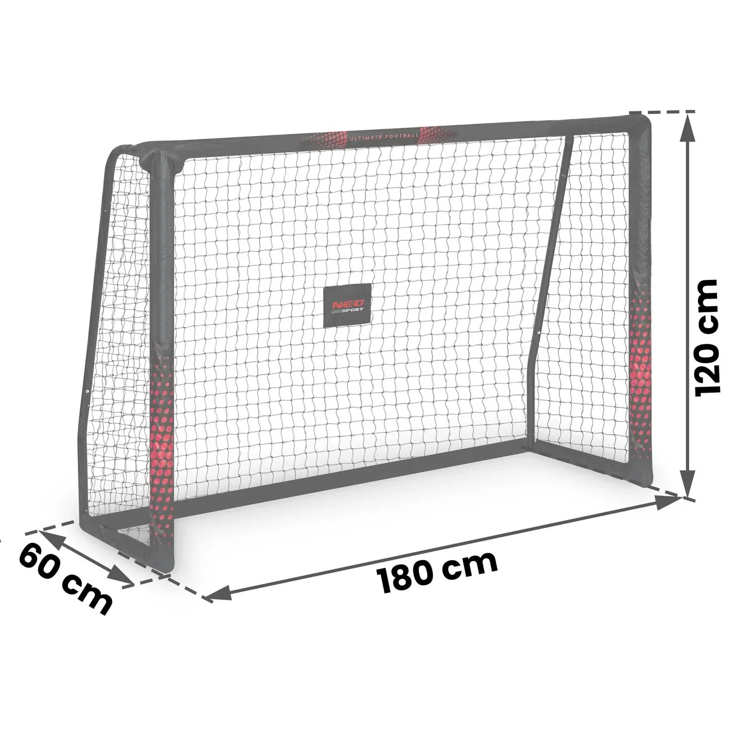 Futbolo vartai 180 x 120 x 60 cm NS-463 juodi ir raudoni - nuotrauka 1