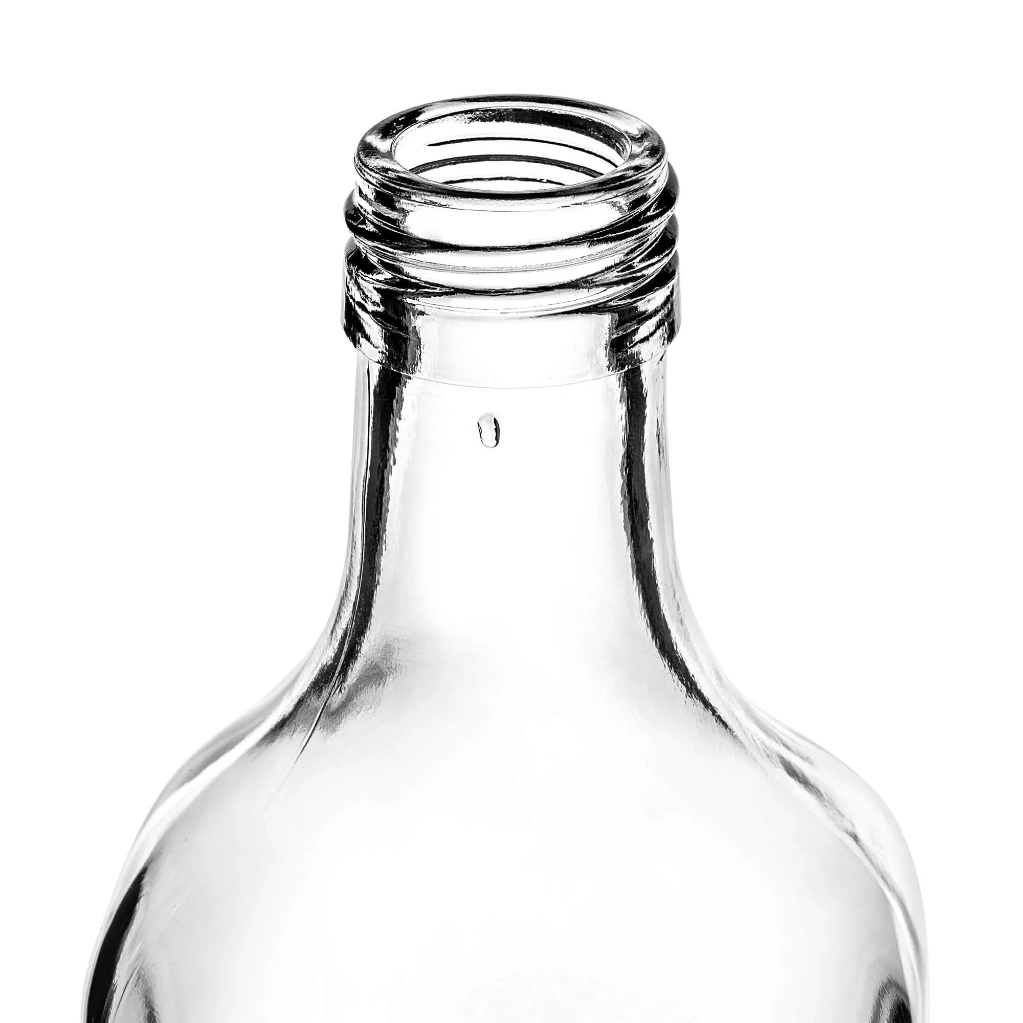Vigna stikliniai viskio buteliai 500 ml su ilgu juodu dangteliu, 5 vnt.