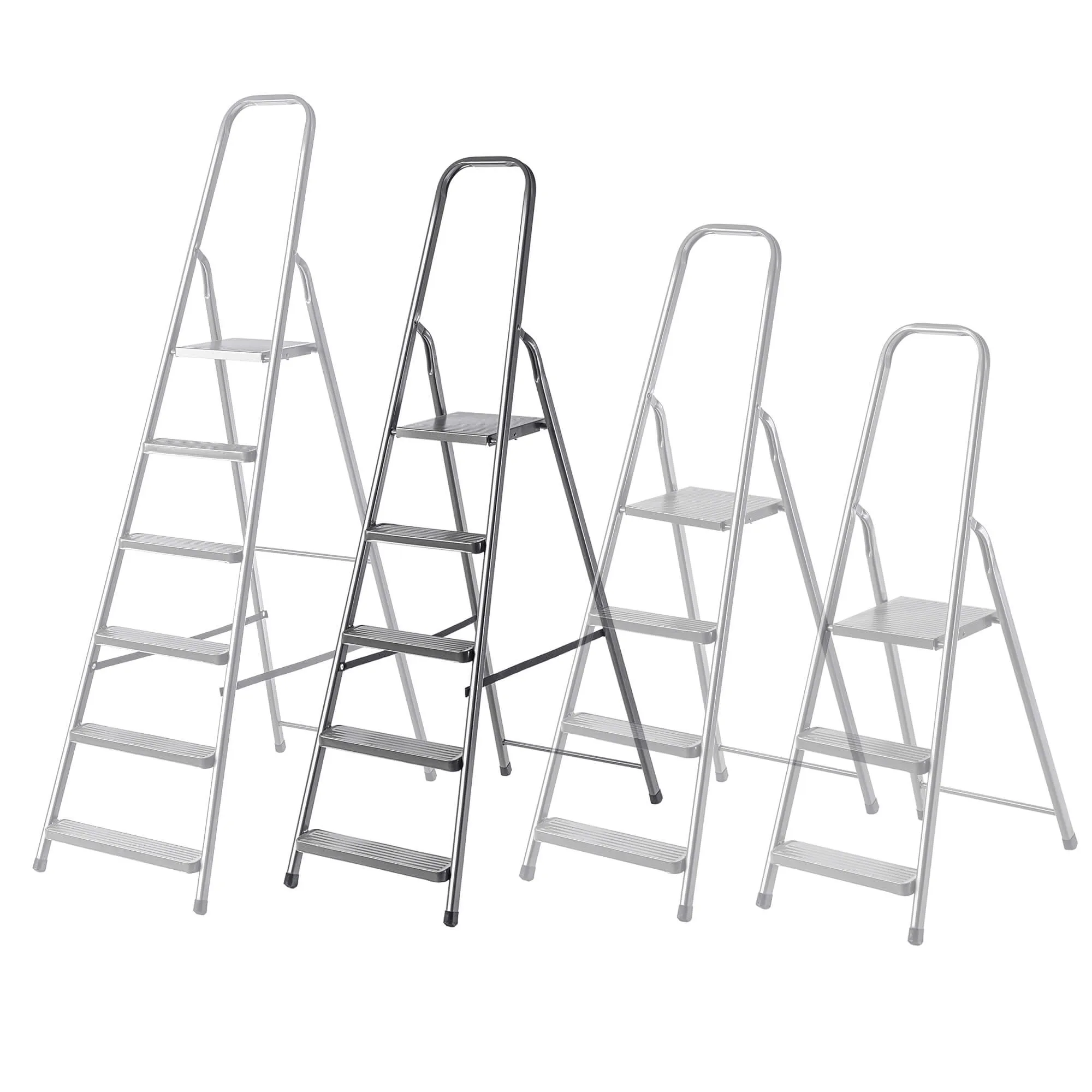 Plieninės kopėčios su platforma Ceriana 5 pakopų 125 kg