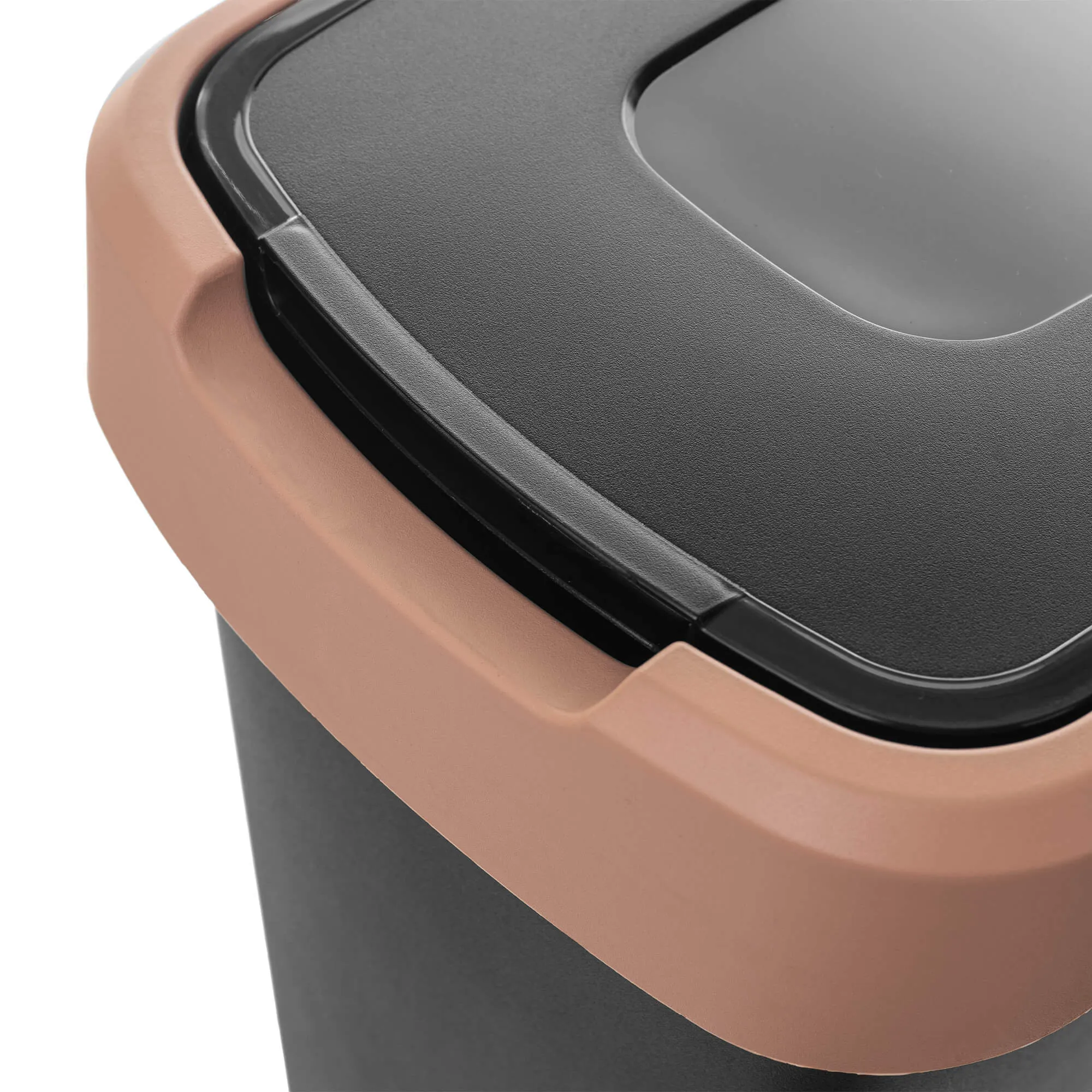 Morin 25 l šiukšliadėžė su besisukančiu dangčiu, juodos ir rudos spalvos